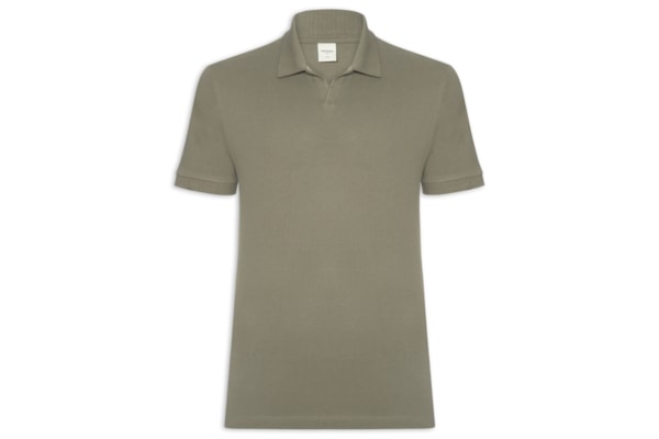 Polo Masculina Slim Fit Malha Texturizada - Verde