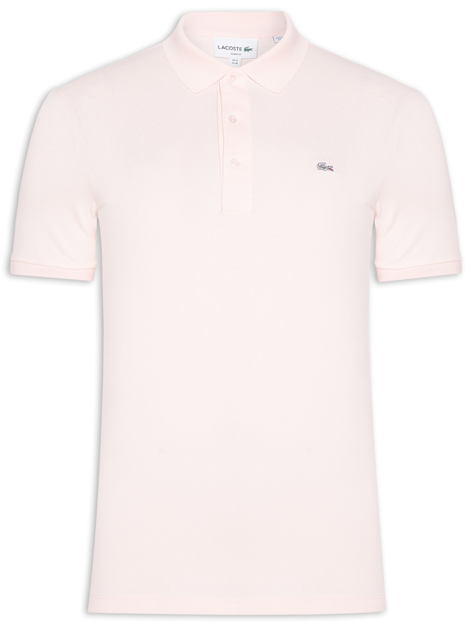 Polo Masculina Slim Fit Mini Piquet Stretch Rosa Lacoste