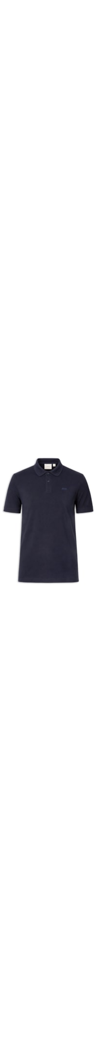 Polo Masculina Slim Fit Patch Borracha - Azul