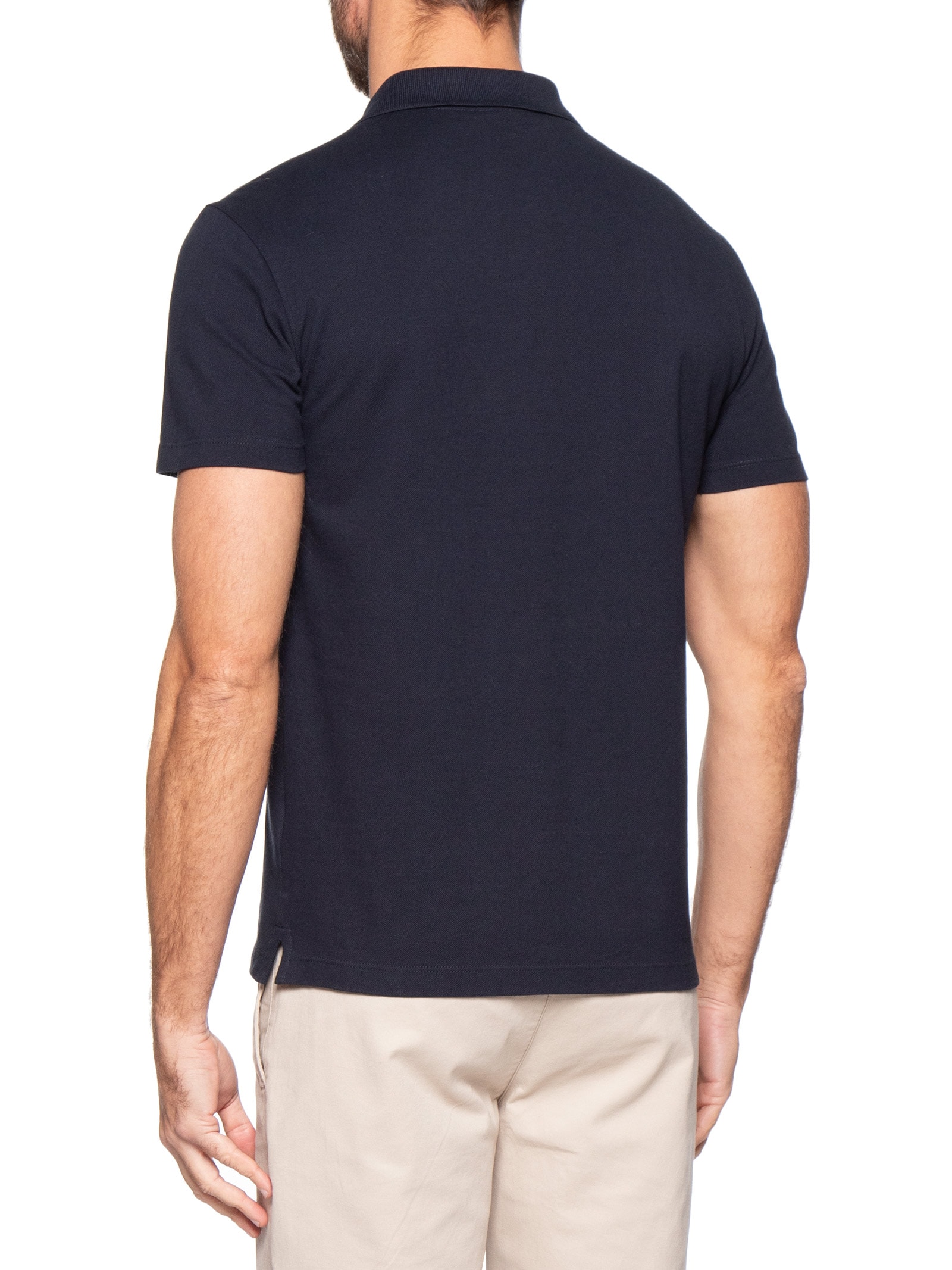 Polo Masculina Slim Fit Patch Borracha Azul Calvin Klein
