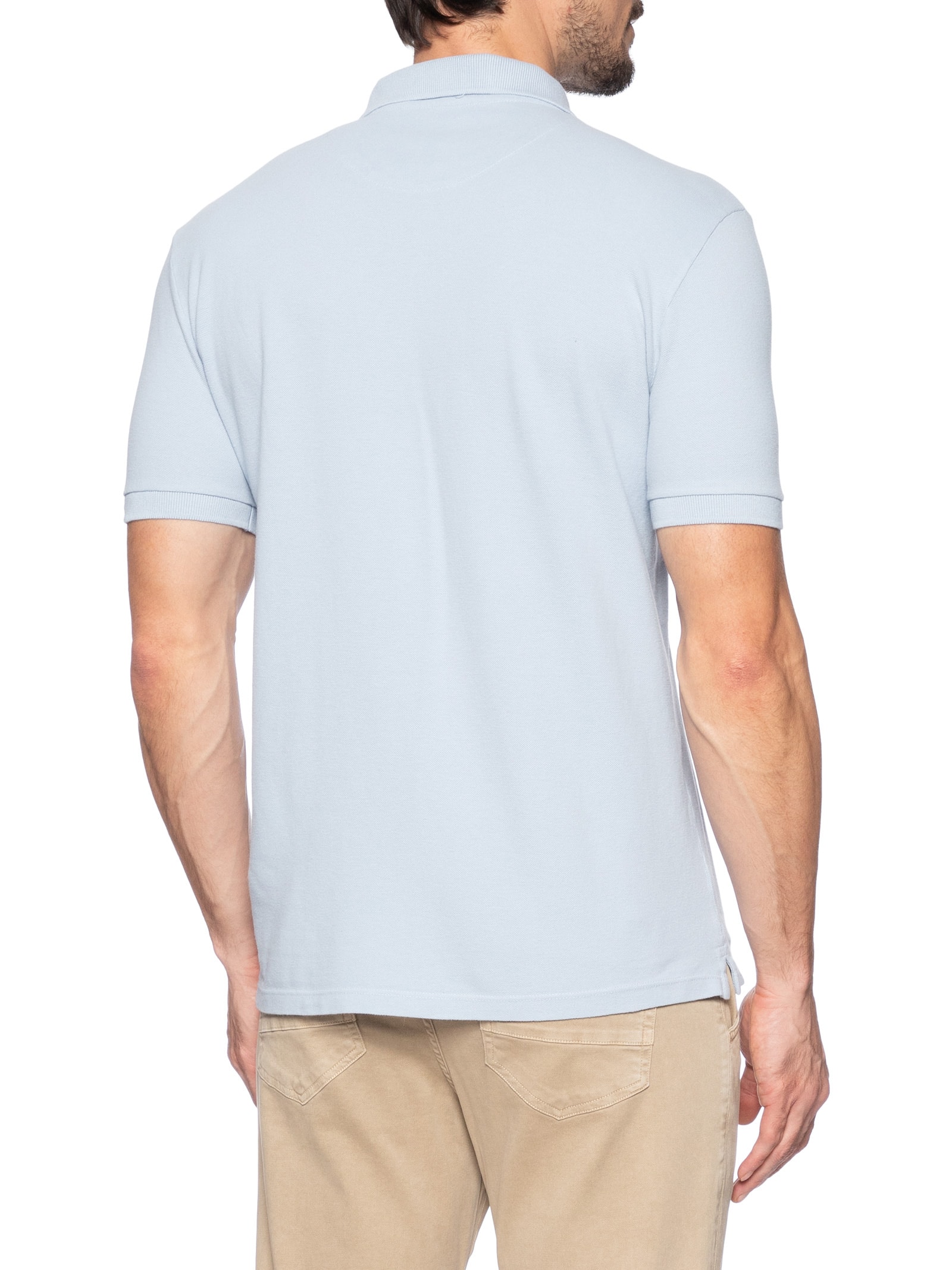 Polo Masculina Slim Fit Summer Em Piquet Azul Pineapple