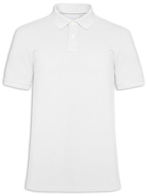 Polo Masculina Slim Fit Summer Em Piquet – Branco