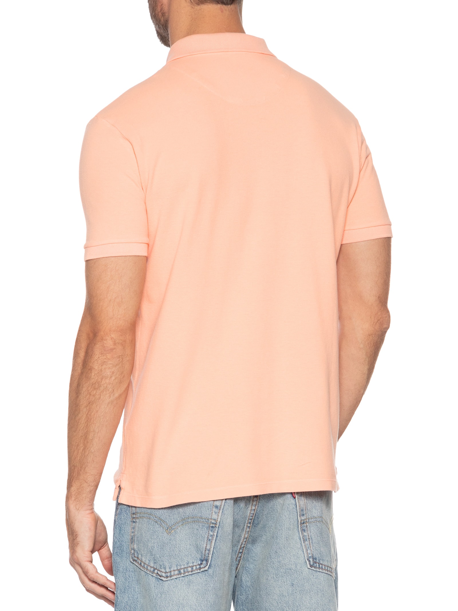 Polo Masculina Slim Fit Summer Em Piquet Laranja Pineapple