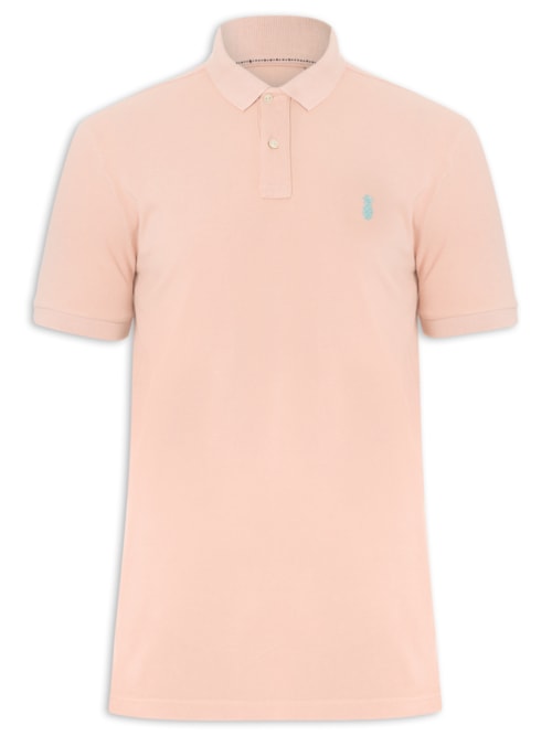 Polo Masculina Slim Fit Summer Em Piquet – Rosa