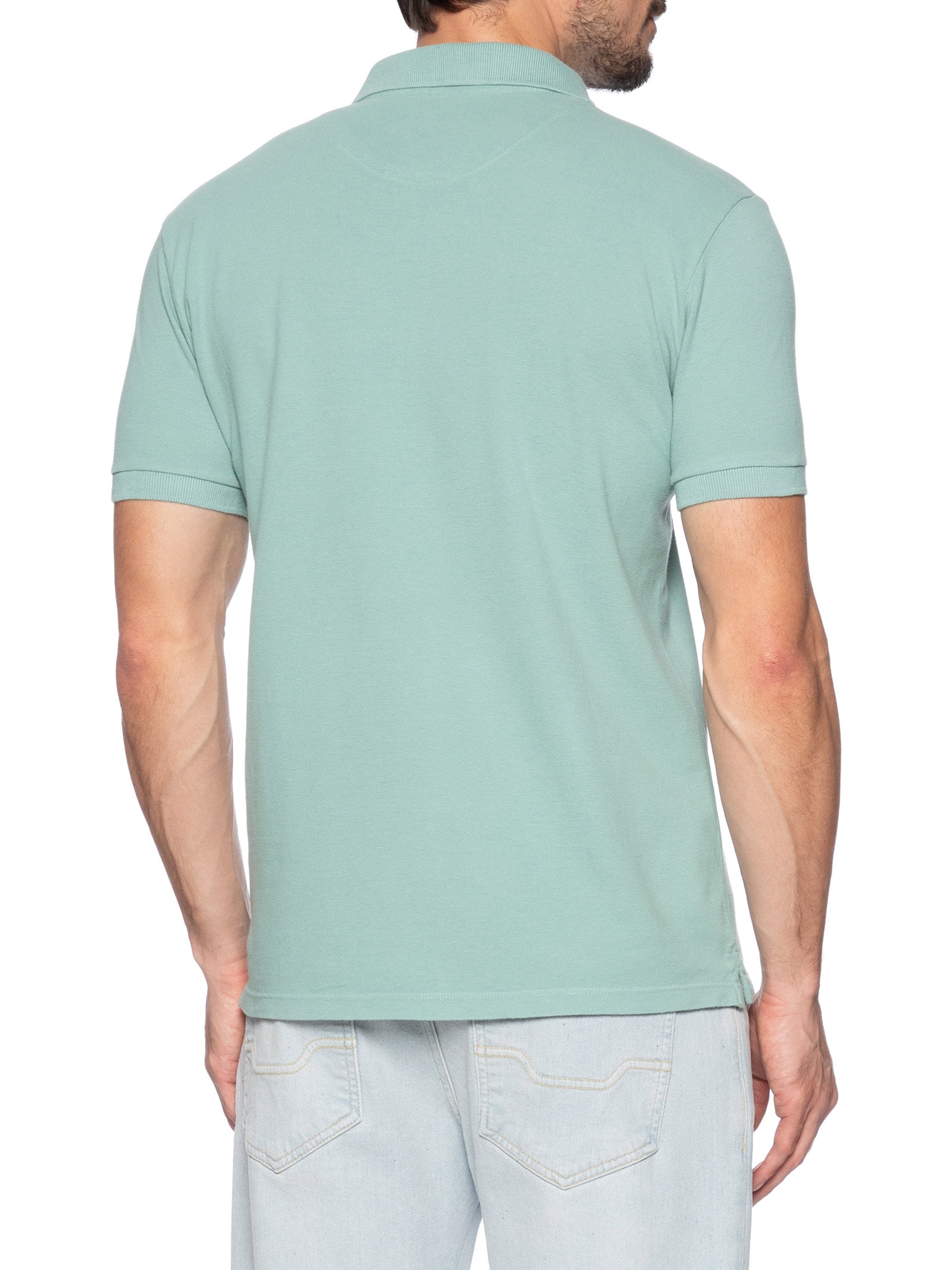 Polo Masculina Slim Fit Summer Em Piquet Verde Pineapple