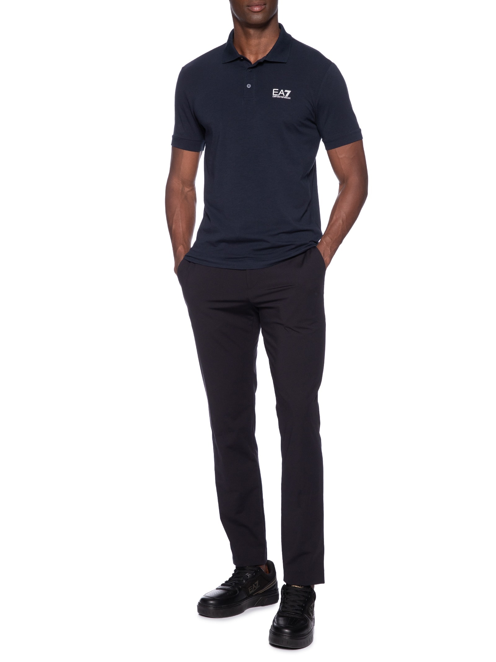Polo Masculina Slim Fit Train Core Azul Ea7 Emporio Armani