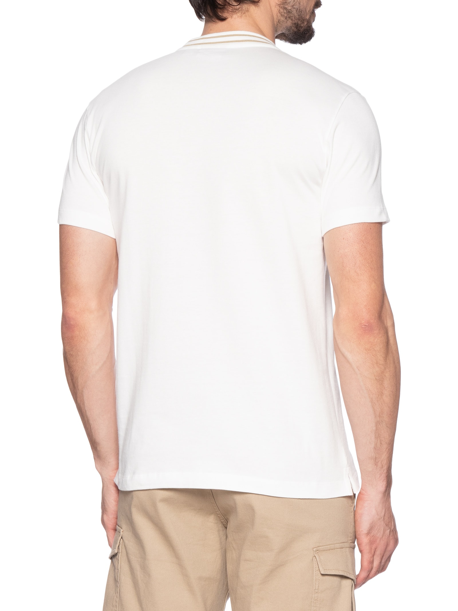 Polo Masculina Slim Gola Portuguesa Off White Calvin Klein - White Label