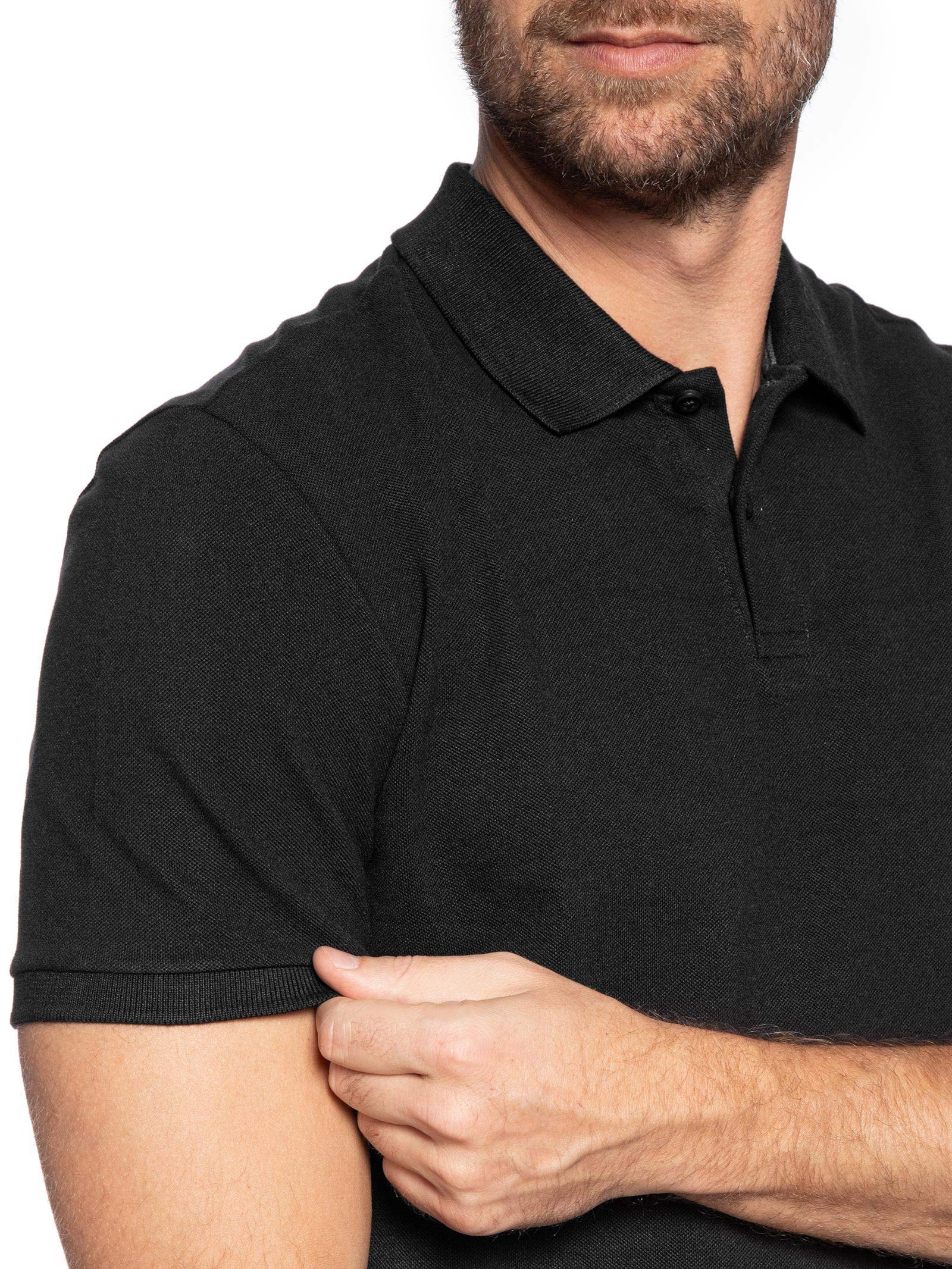 Polo Masculina Slim Logo Gola Preto Calvin Klein