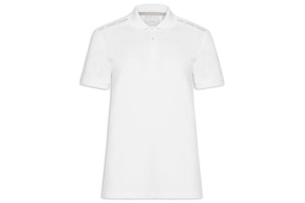 Polo Masculina Slim Recorte Logo Ombro - Branco