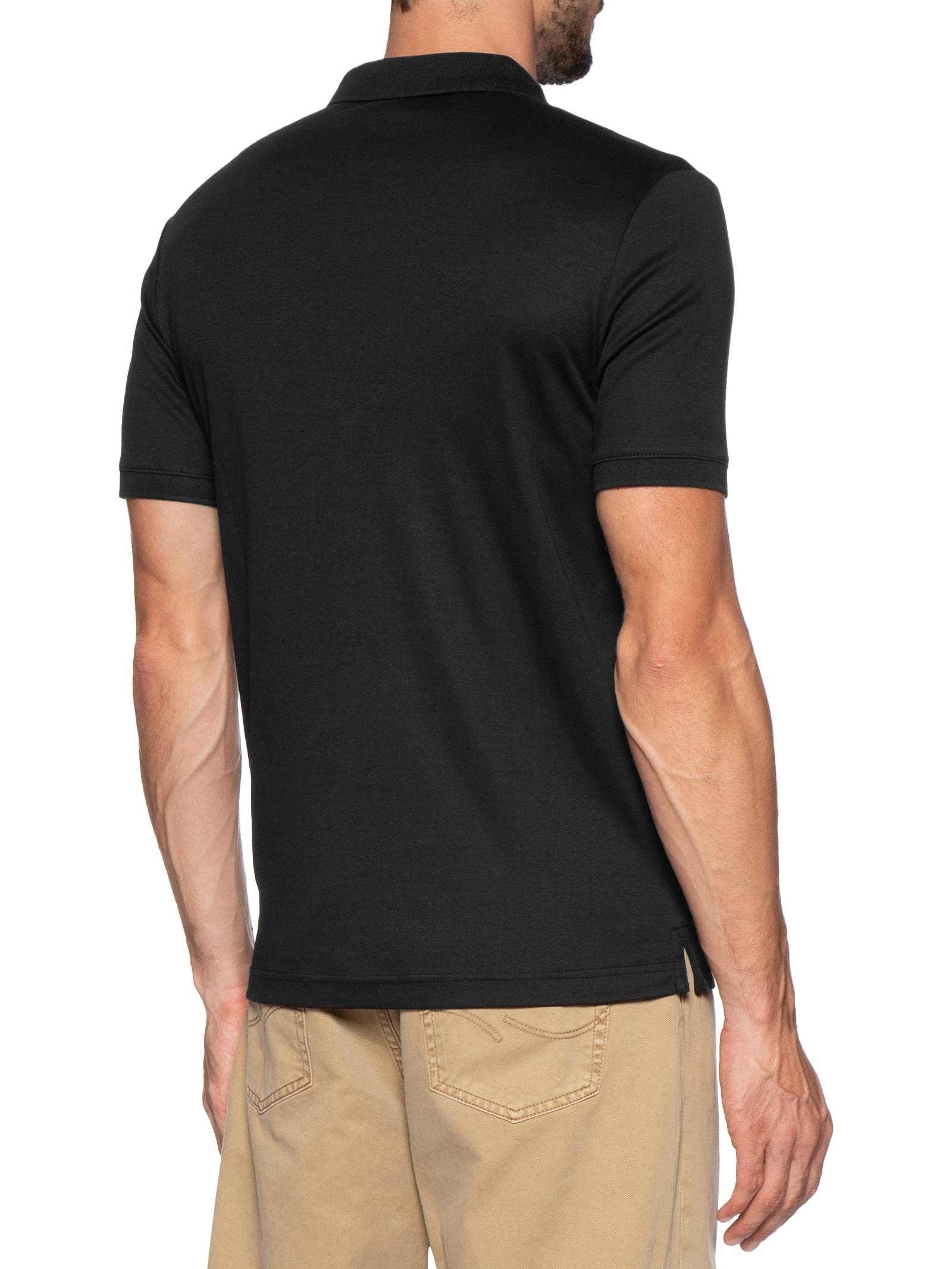 Polo Masculina Slim Smooth Cotton Preto Calvin Klein - White Label