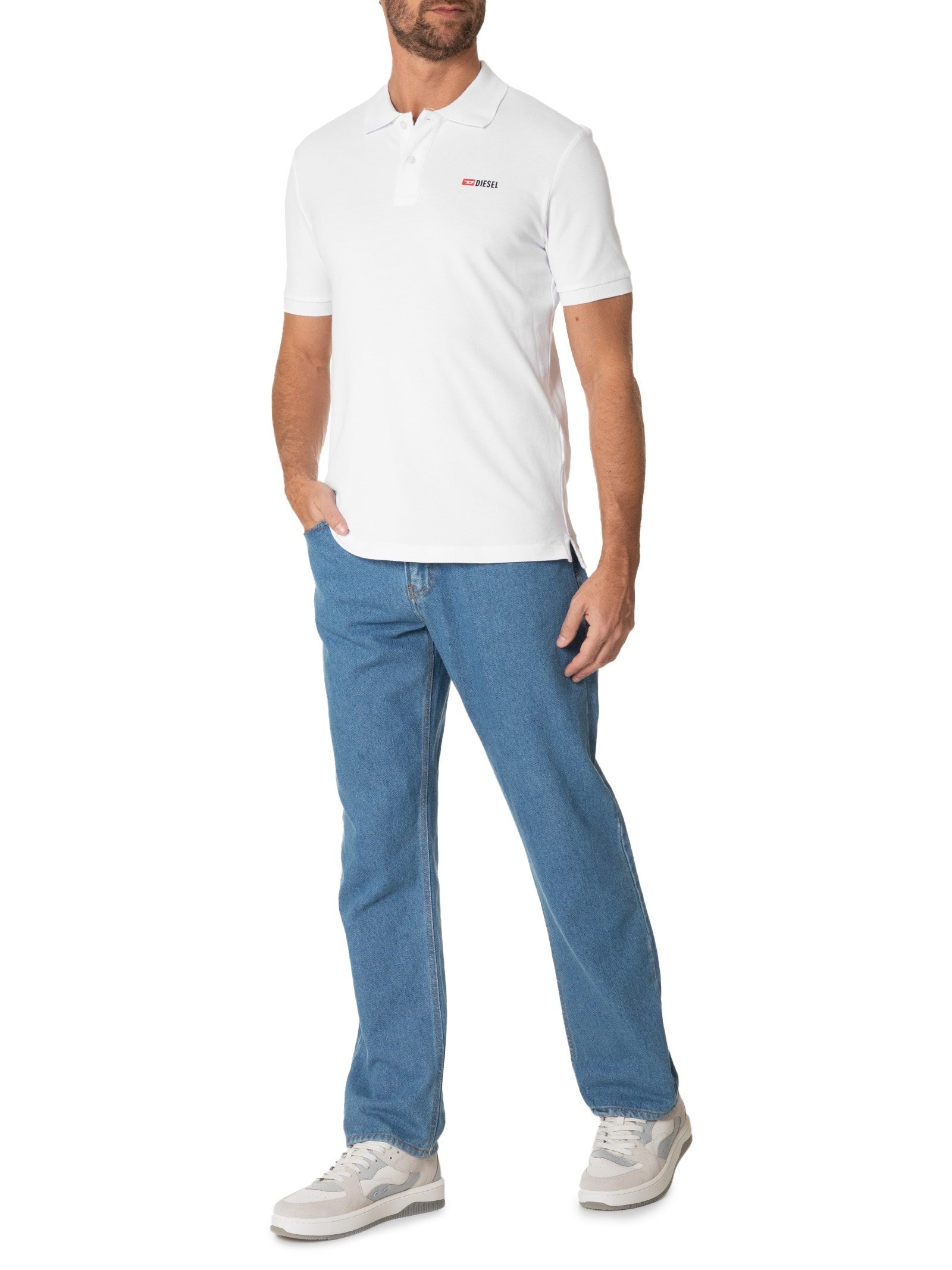 Polo Masculina Smith-Div Branco Diesel