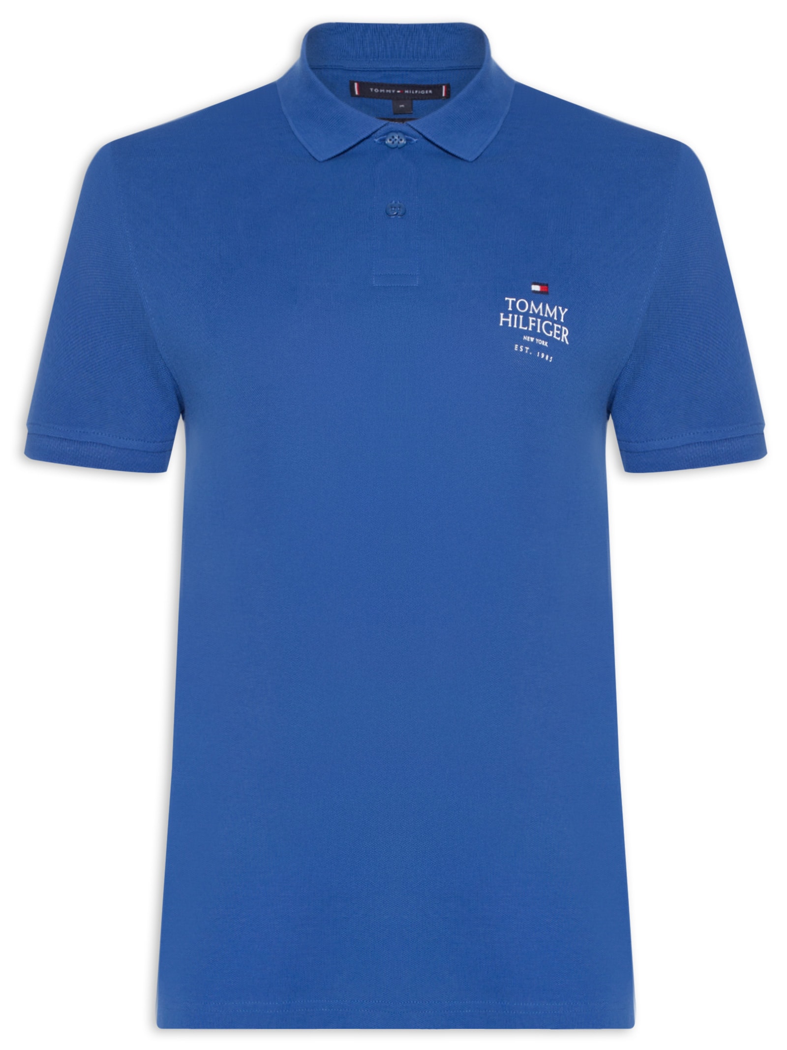 Polo Masculina Stack Chest Reg Azul Tommy Hilfiger