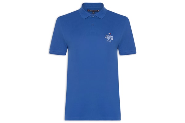 Polo Masculina Stack Chest Reg - Azul