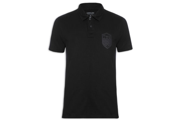 Polo Masculina Stone Manga Curta Colors - Preto