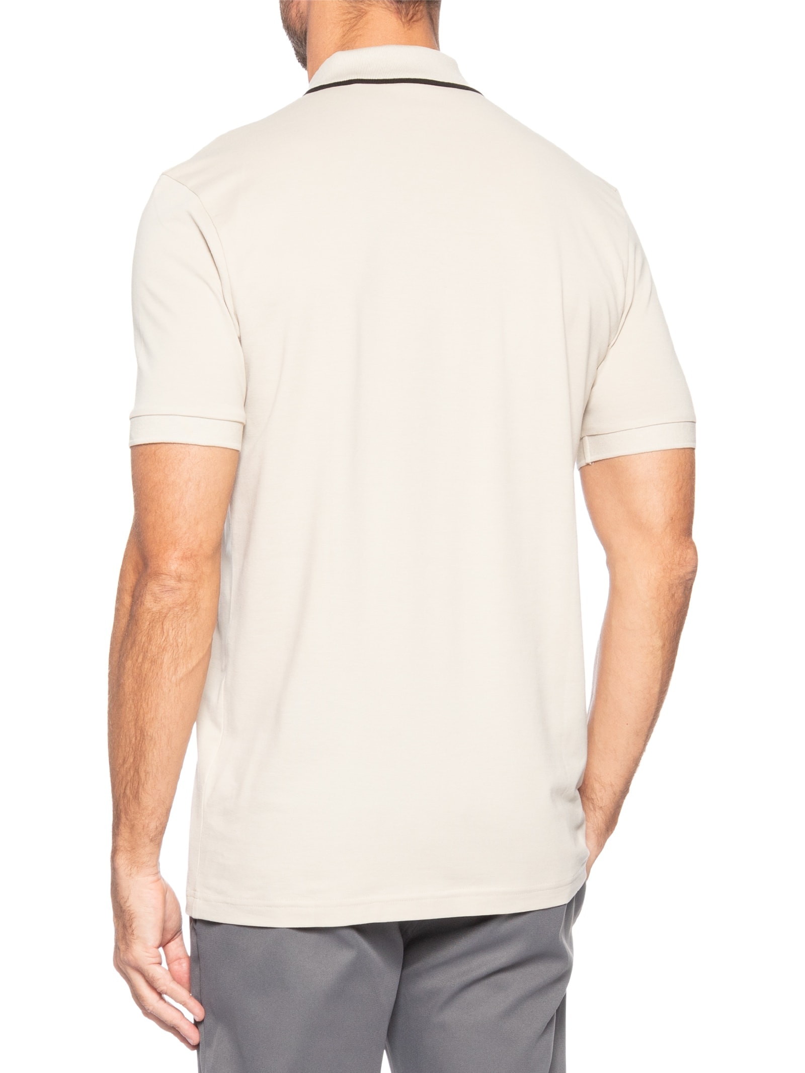 Polo Masculina Stretch Cotton Slim Fit Philix Goc Bege Boss