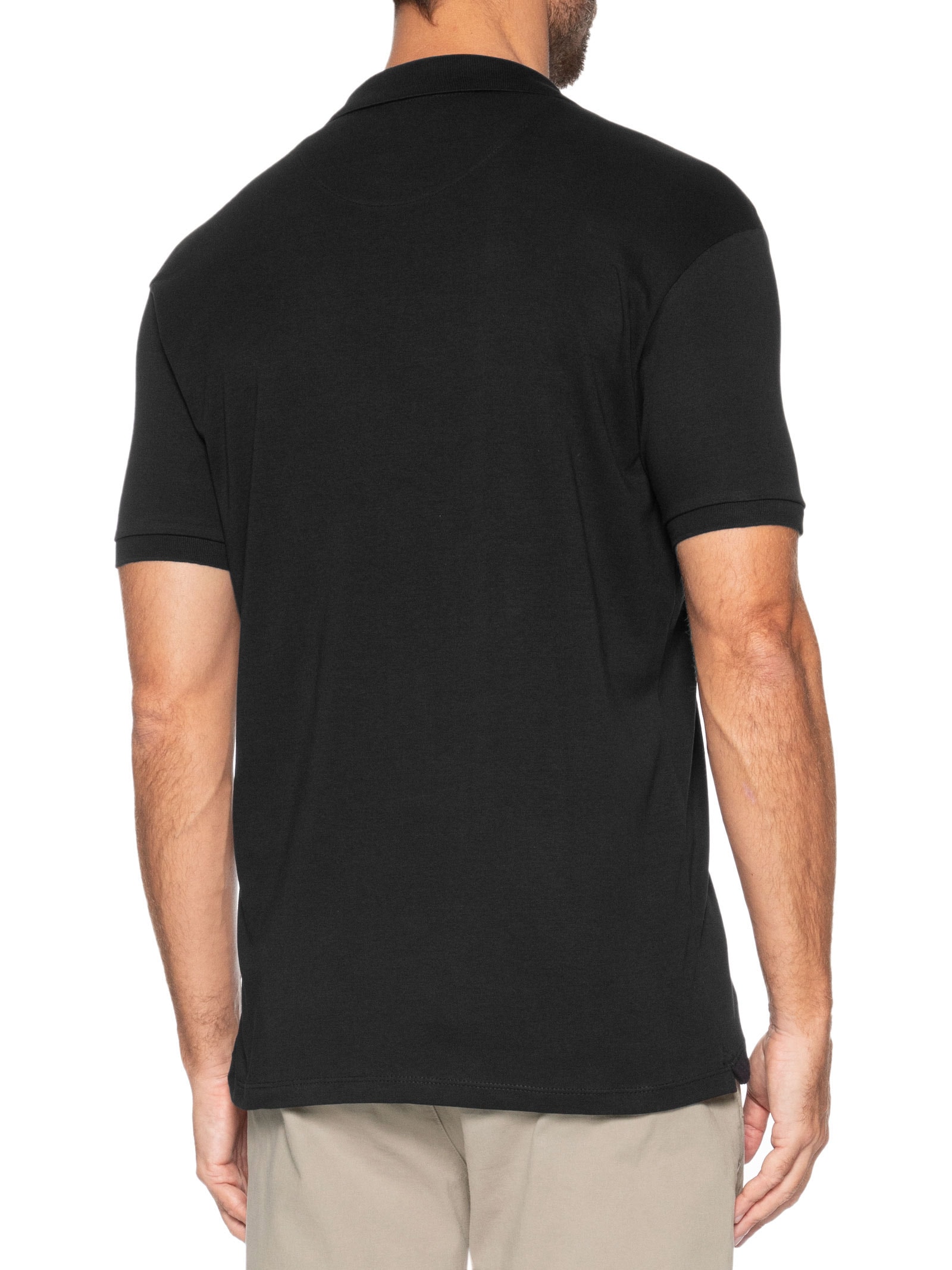 Polo Masculina Suedine Egípcio Preto Pineapple