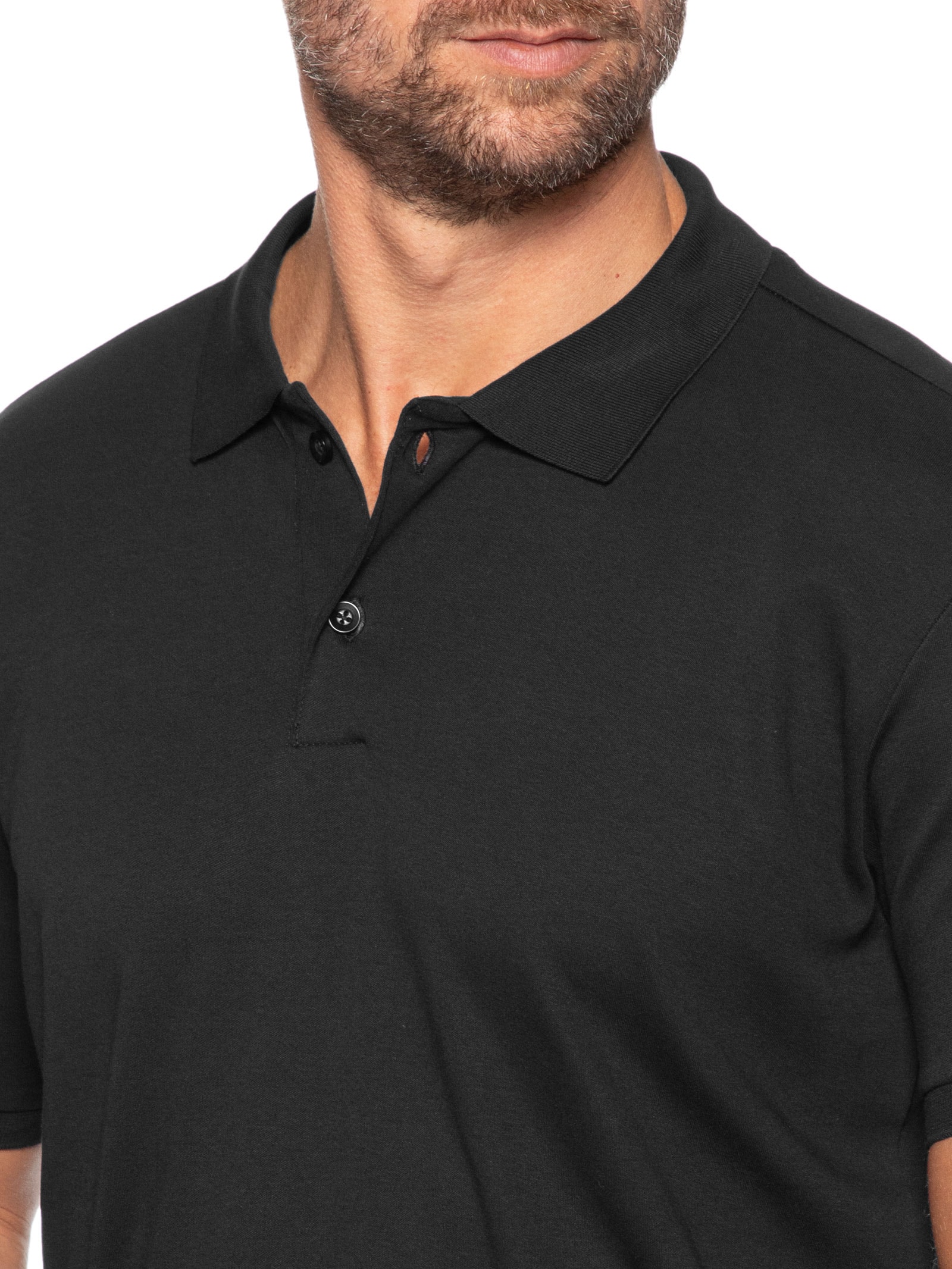 Polo Masculina Suedine Egípcio Preto Pineapple