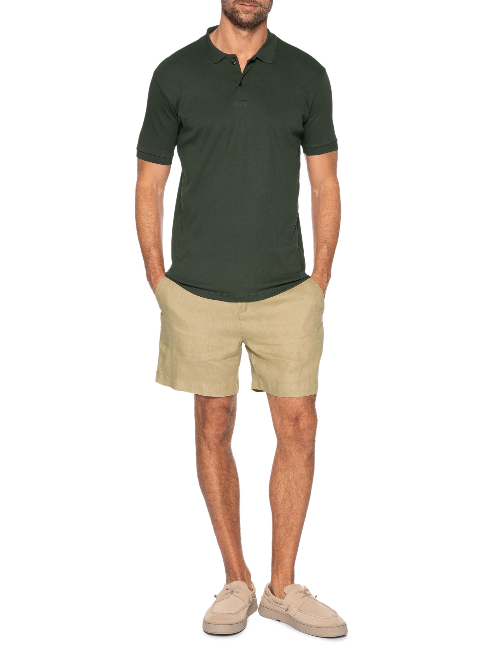 Polo Masculina Suedine Egípcio Verde Pineapple