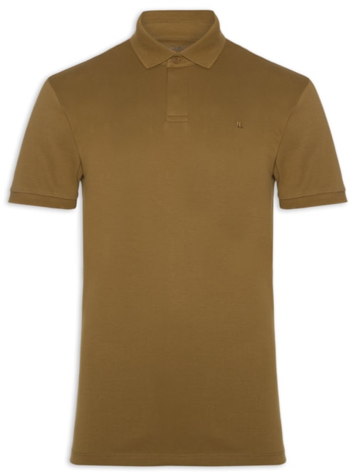 Polo Masculina Suedine Pima – Marrom