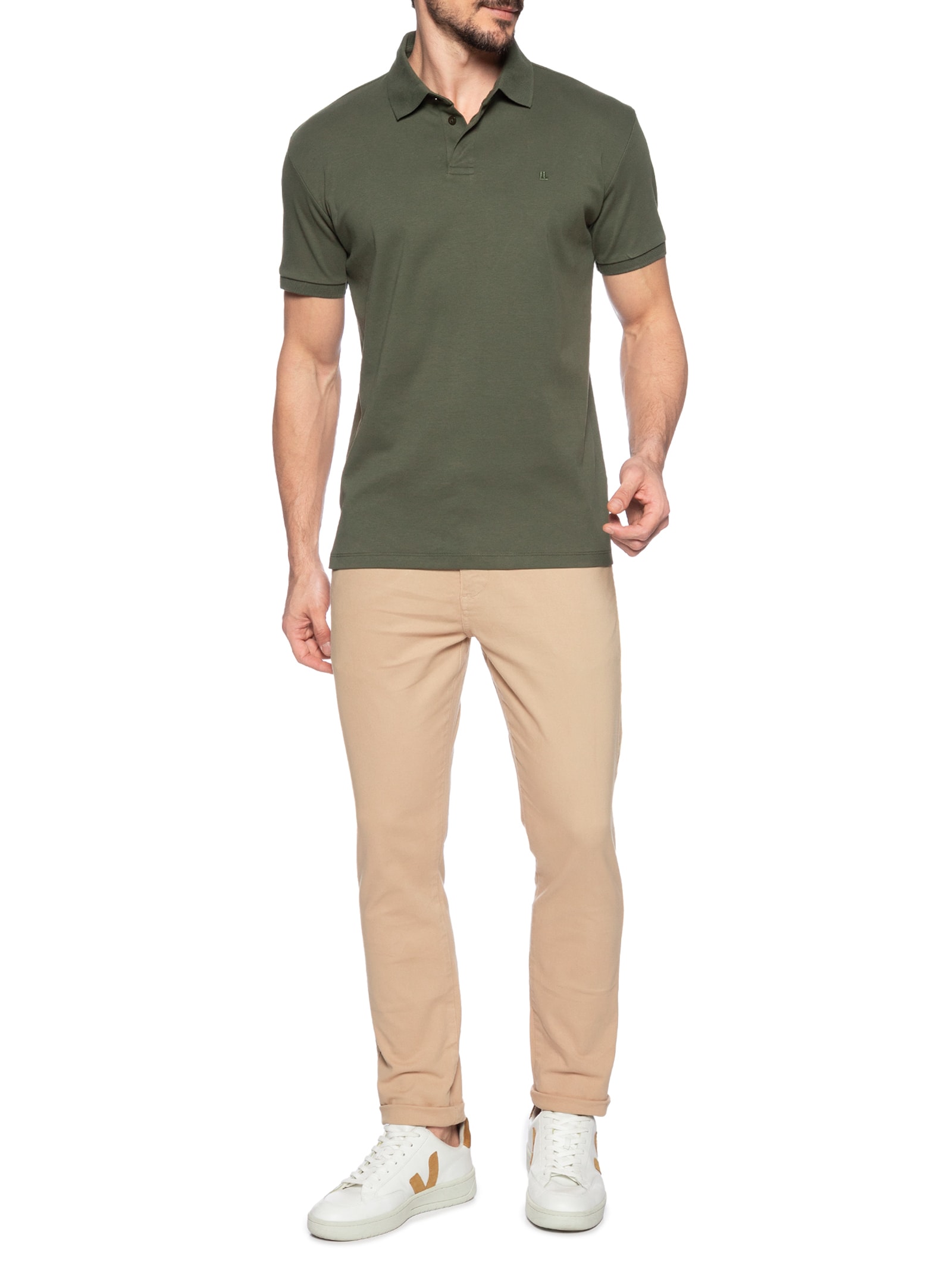 Polo Masculina Suedine Pima Verde  Foxton