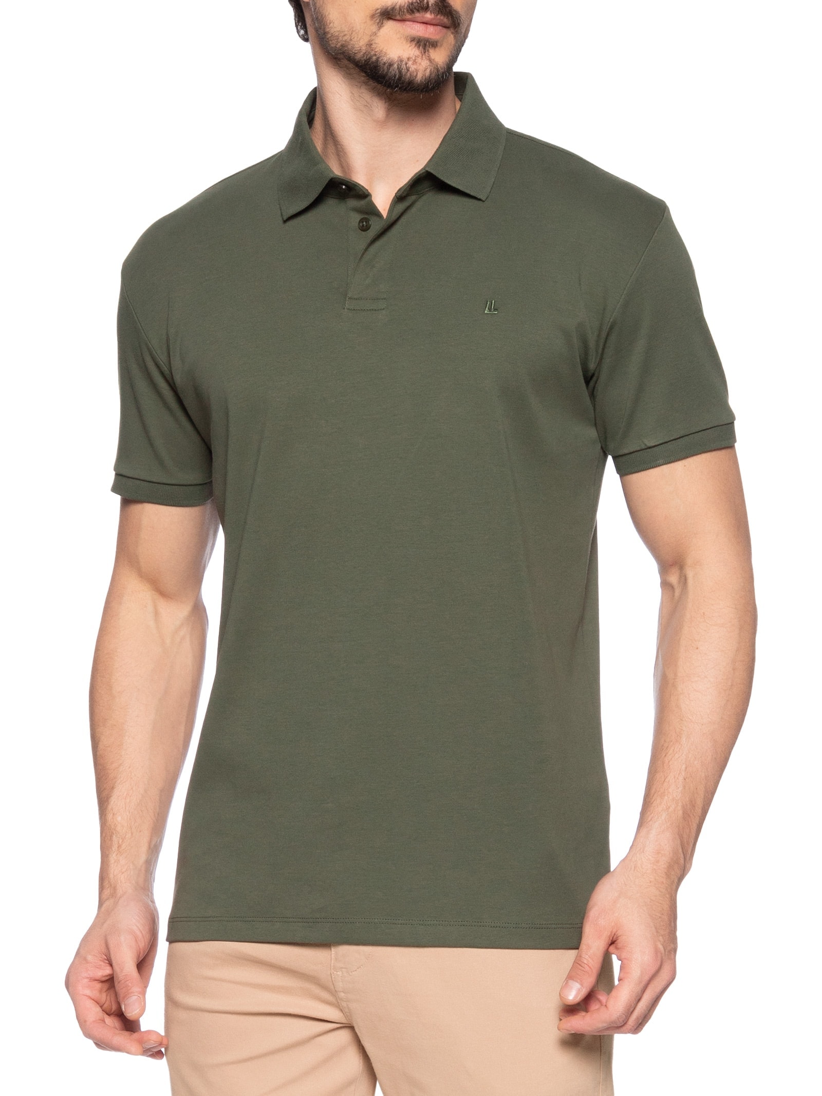 Polo Masculina Suedine Pima Verde  Foxton