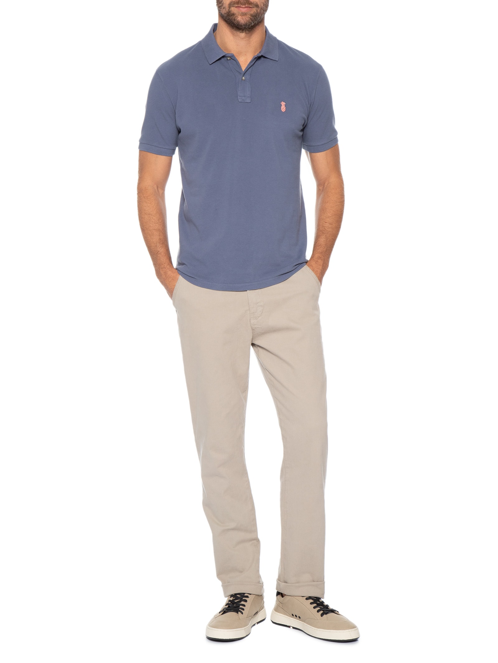 Polo Masculina Summer Azul Pineapple