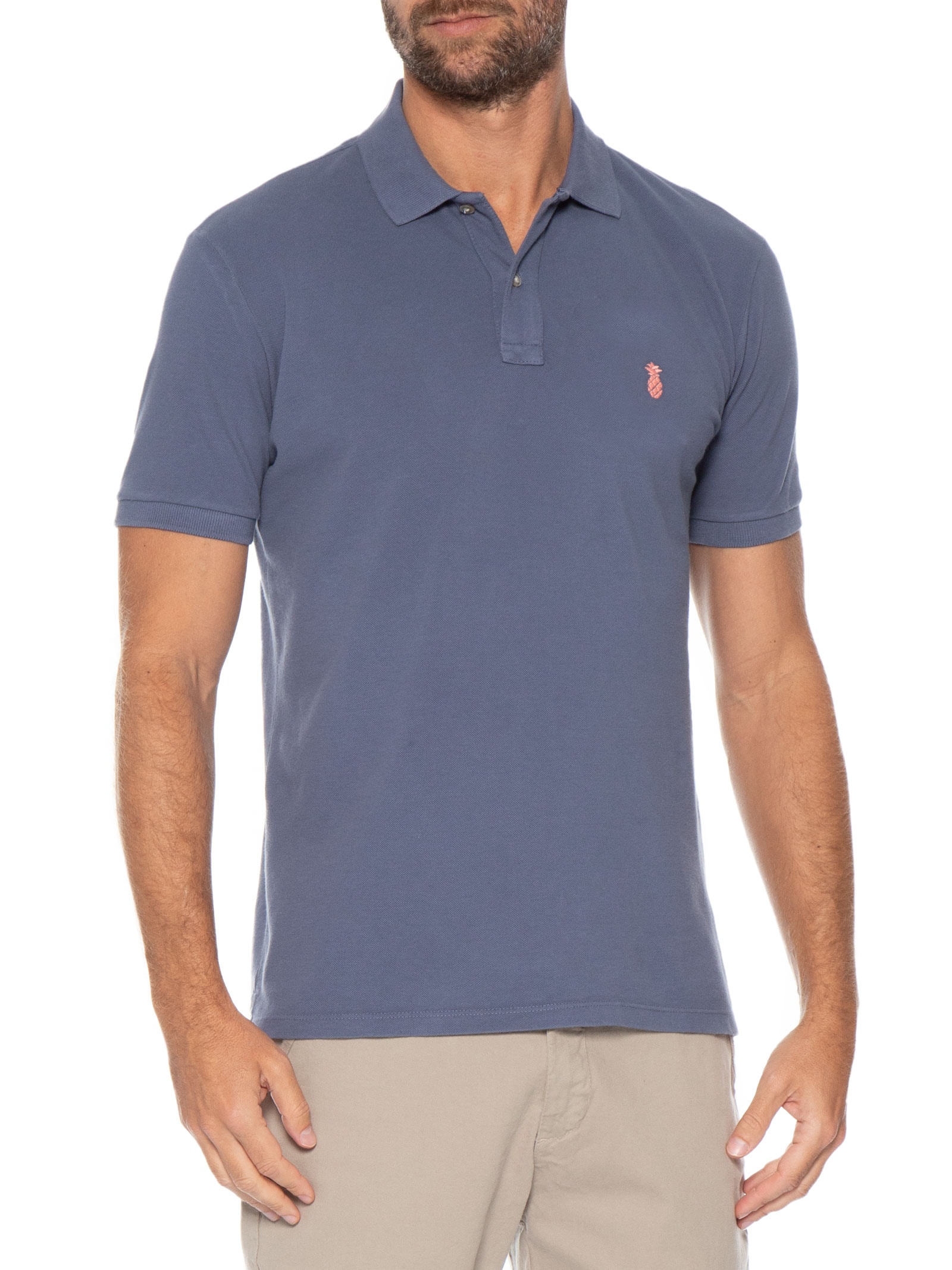 Polo Masculina Summer Azul Pineapple