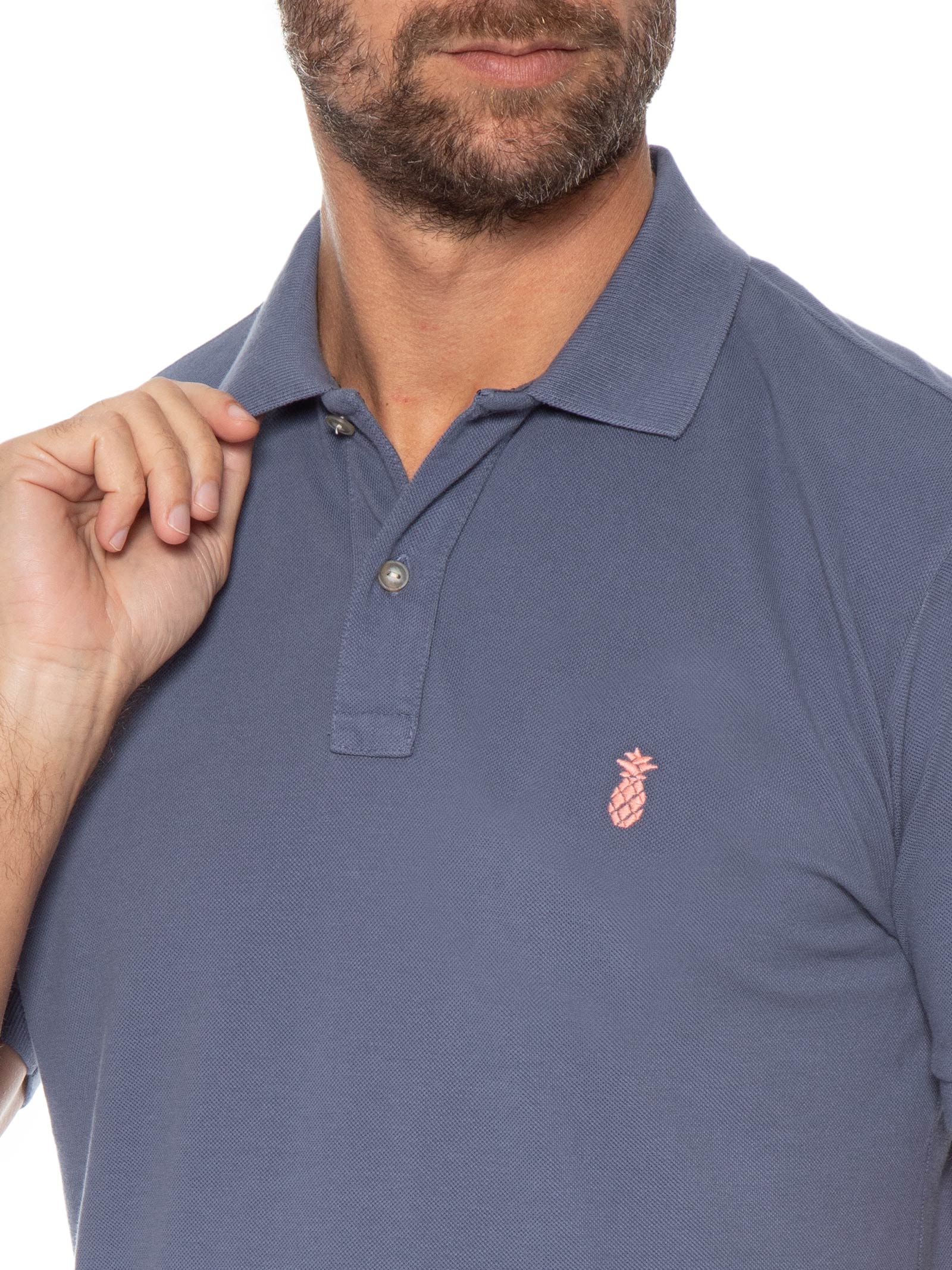 Polo Masculina Summer Azul Pineapple