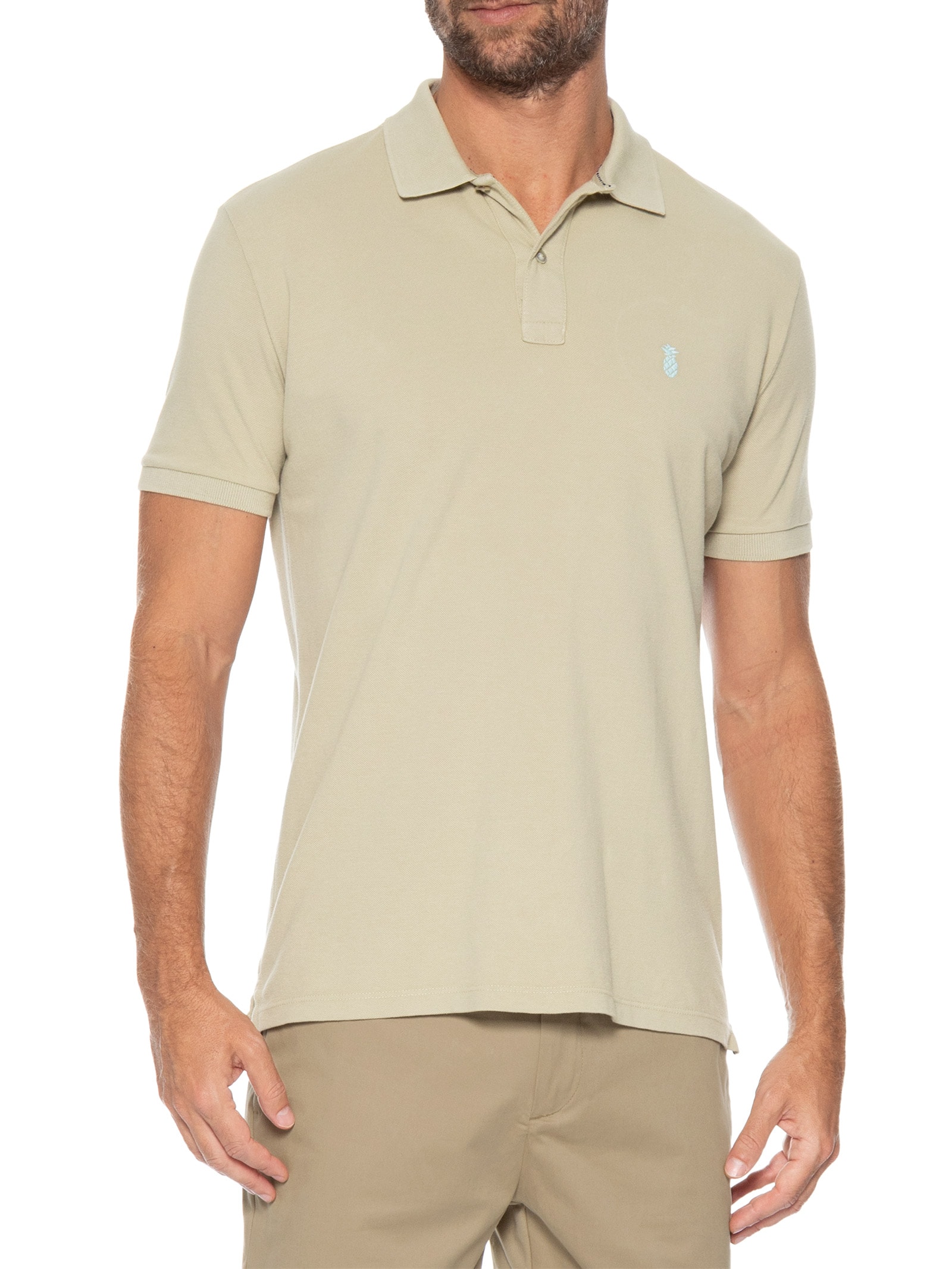 Polo Masculina Summer Bege Pineapple