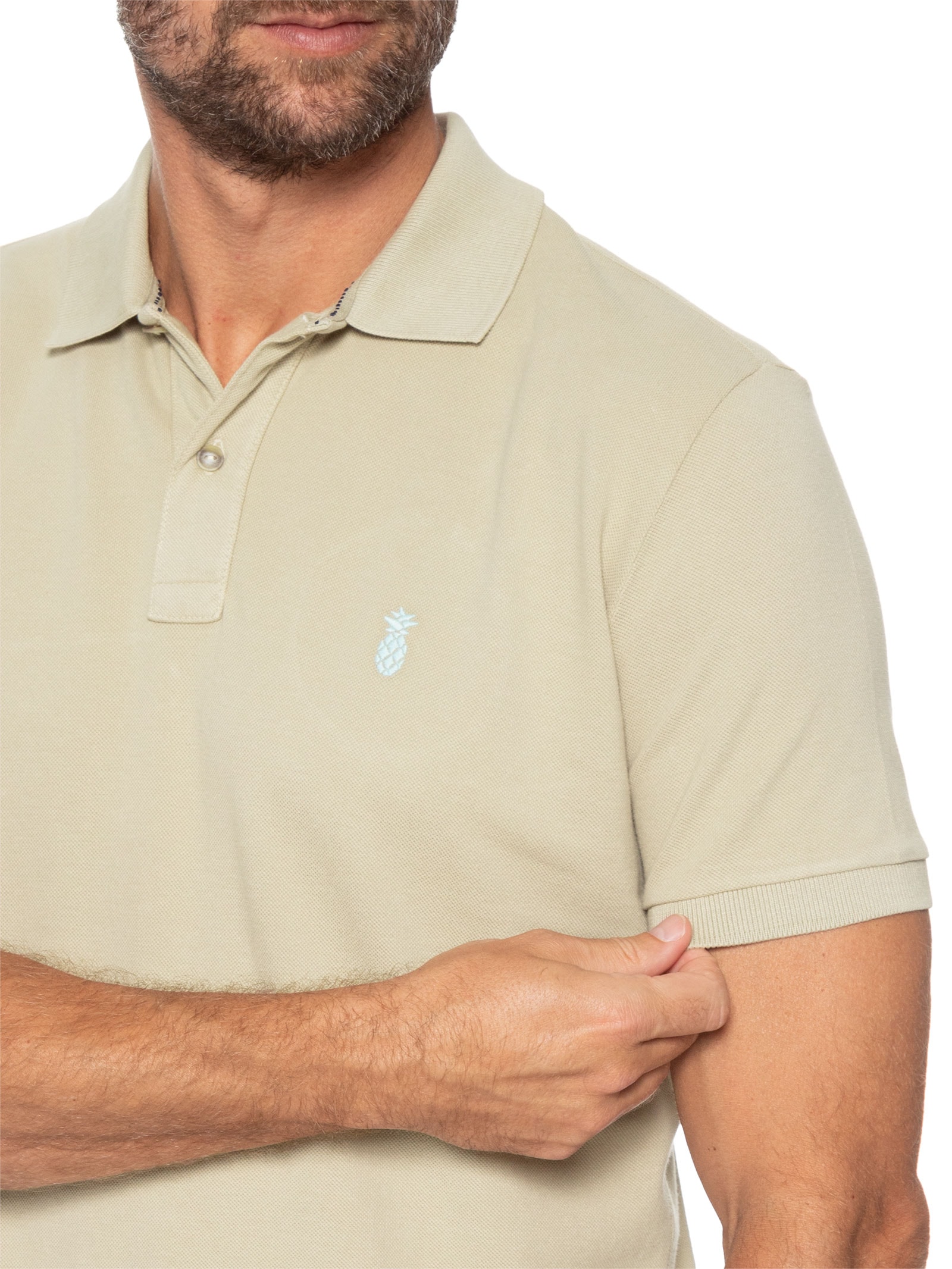 Polo Masculina Summer Bege Pineapple