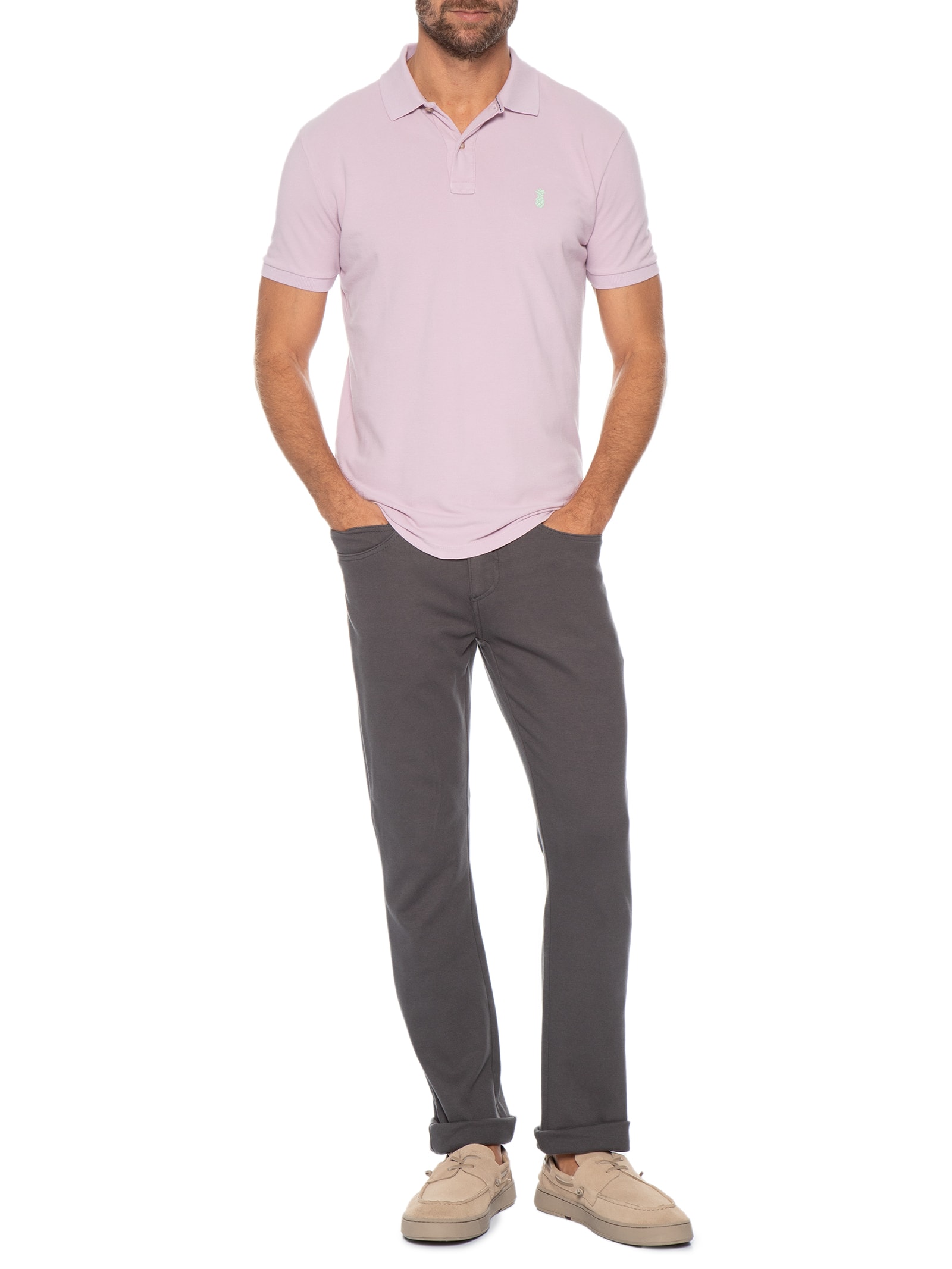 Polo Masculina Summer Roxo Pineapple