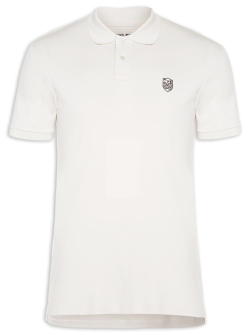 Polo Masculina Supersoft Brasão – Branco