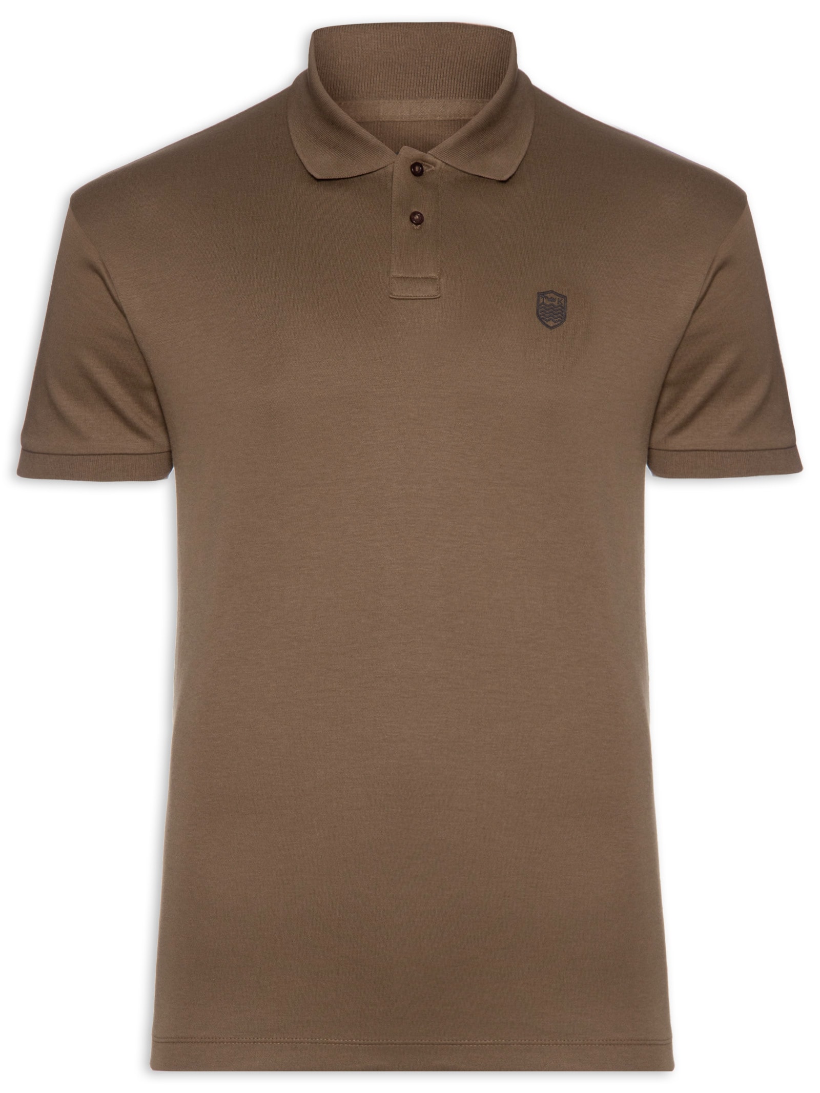 Polo Masculina Supersoft Brasão Marrom Osklen