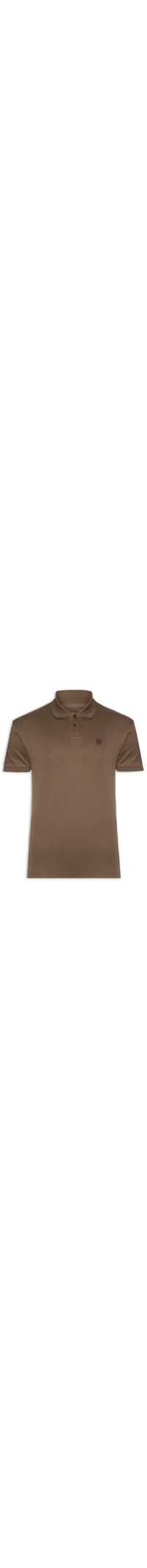 Polo Masculina Supersoft Brasão - Marrom
