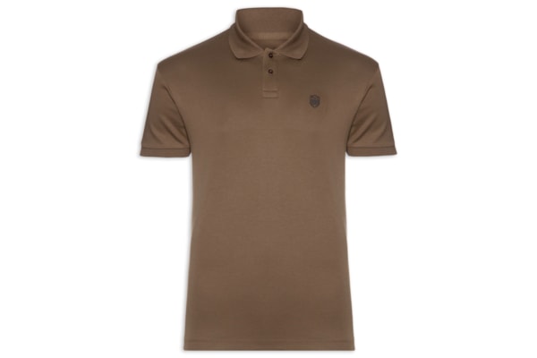 Polo Masculina Supersoft Brasão - Marrom