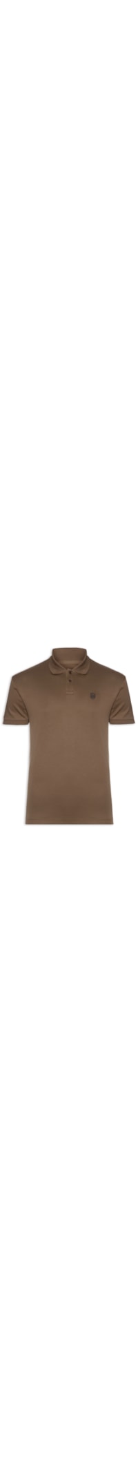 Polo Masculina Supersoft Brasão - Marrom