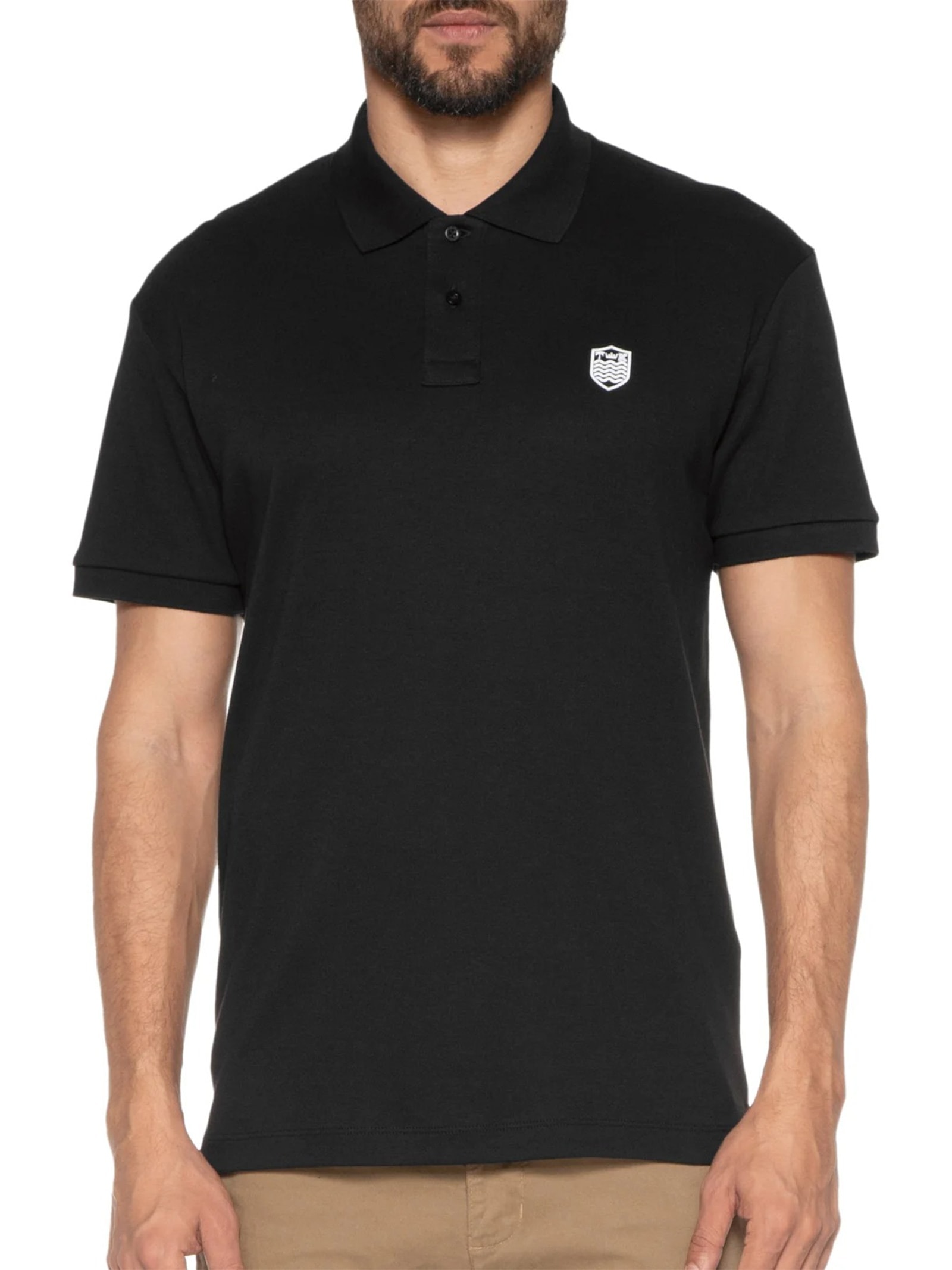 Polo Masculina Supersoft Brasão Preto Osklen