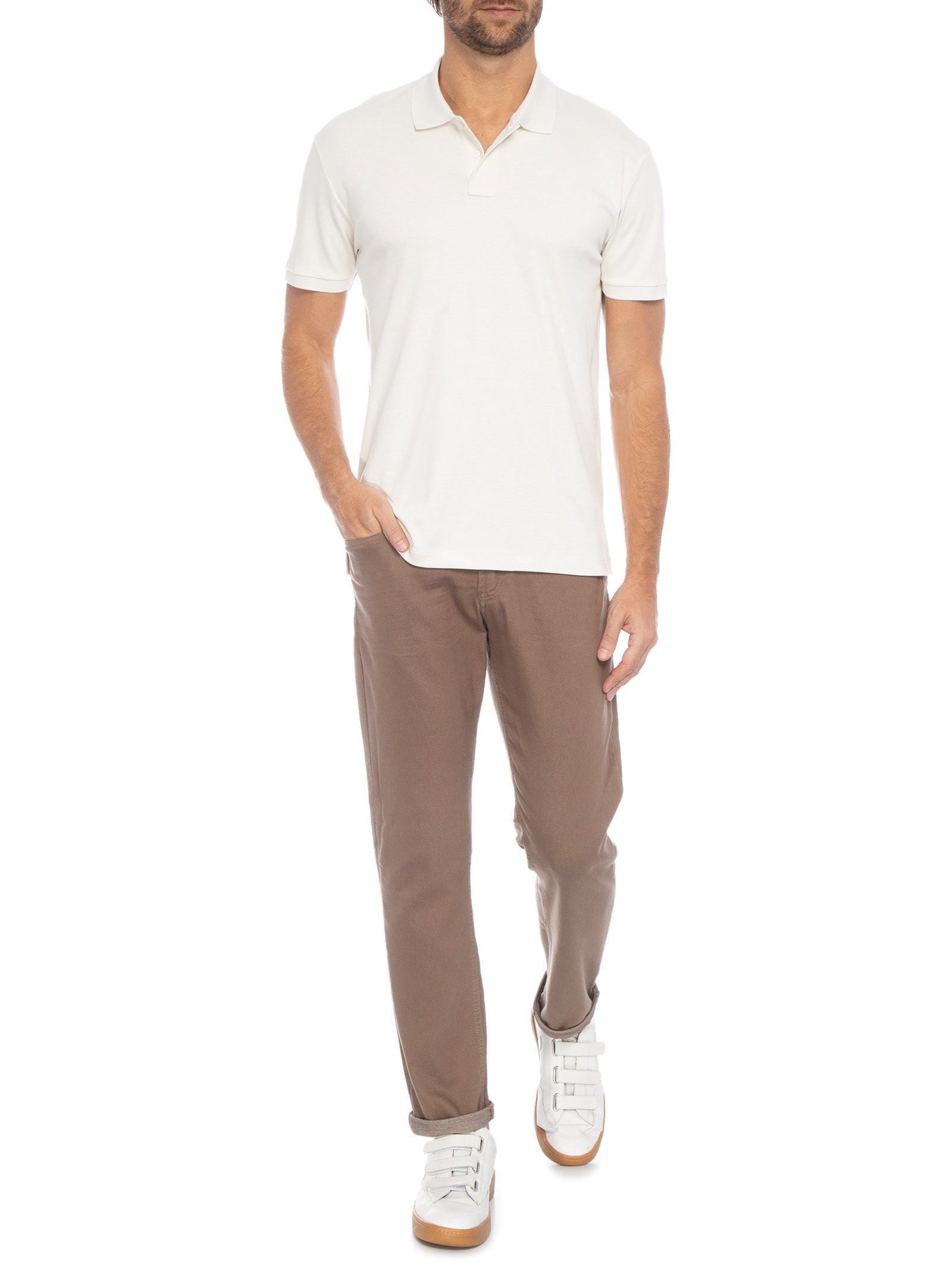 Polo Masculina Supersoft Off White  Osklen