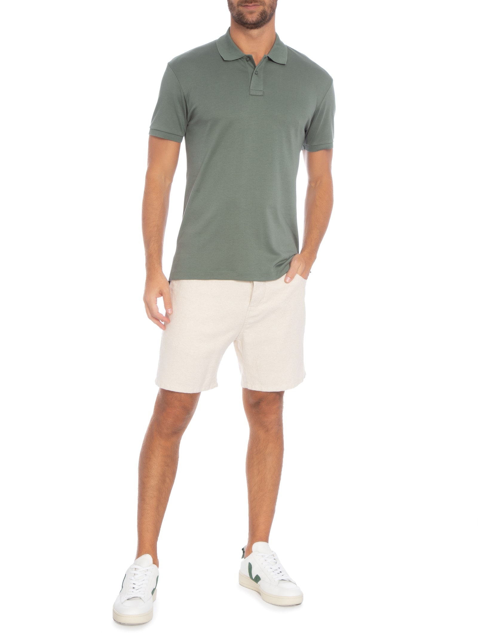 Polo Masculina Supersoft Off White  Osklen