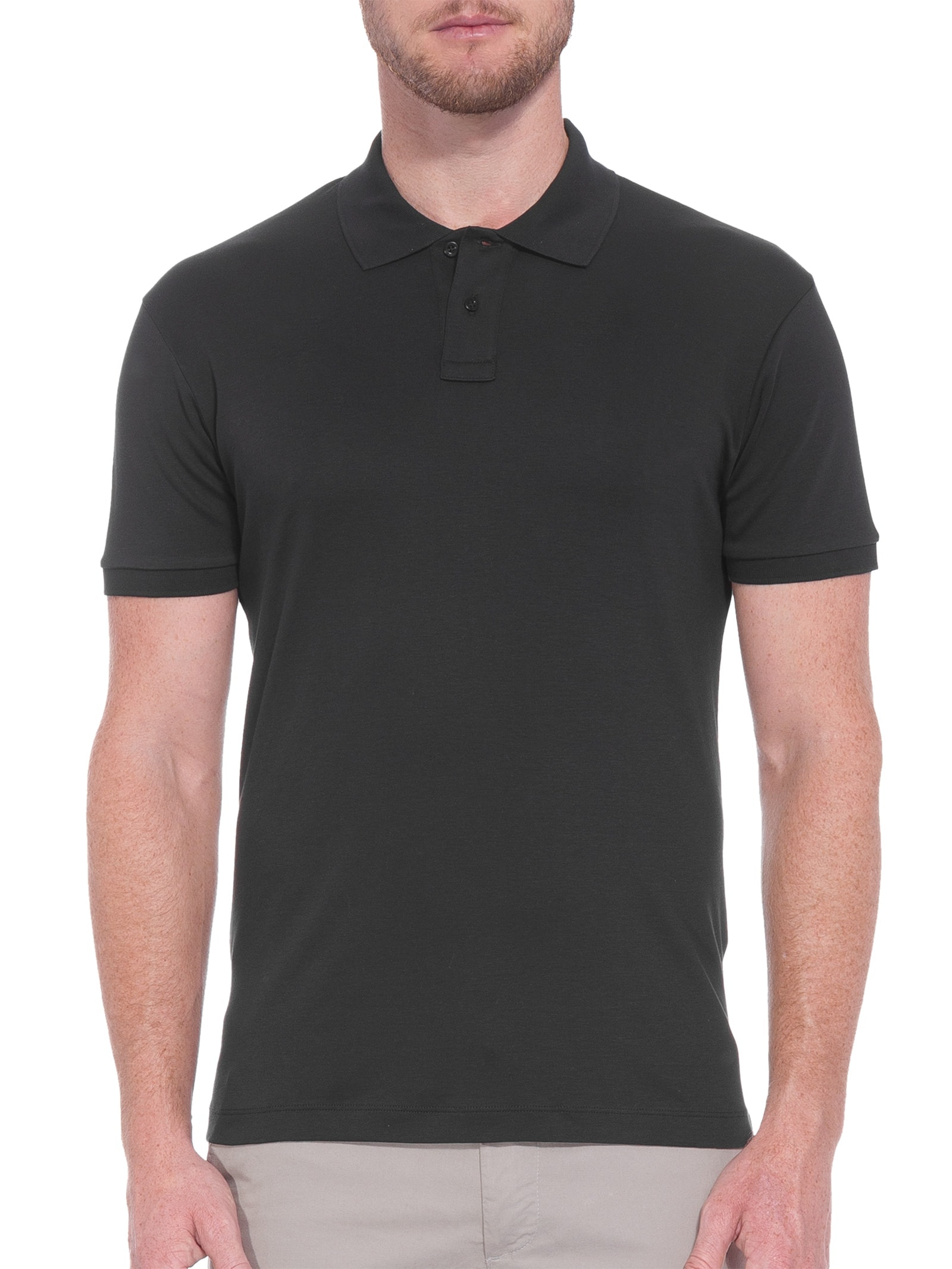 Polo Masculina Supersoft Preto Osklen