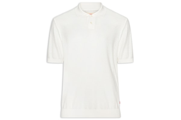 Polo Masculina Sweater Knit - Branco