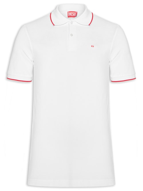 Polo Masculina T-Ferry Microdiv Logo Bordado – Branco