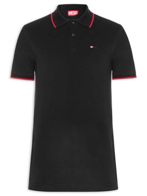 Polo Masculina T-Ferry Microdiv Logo Bordado – Preto