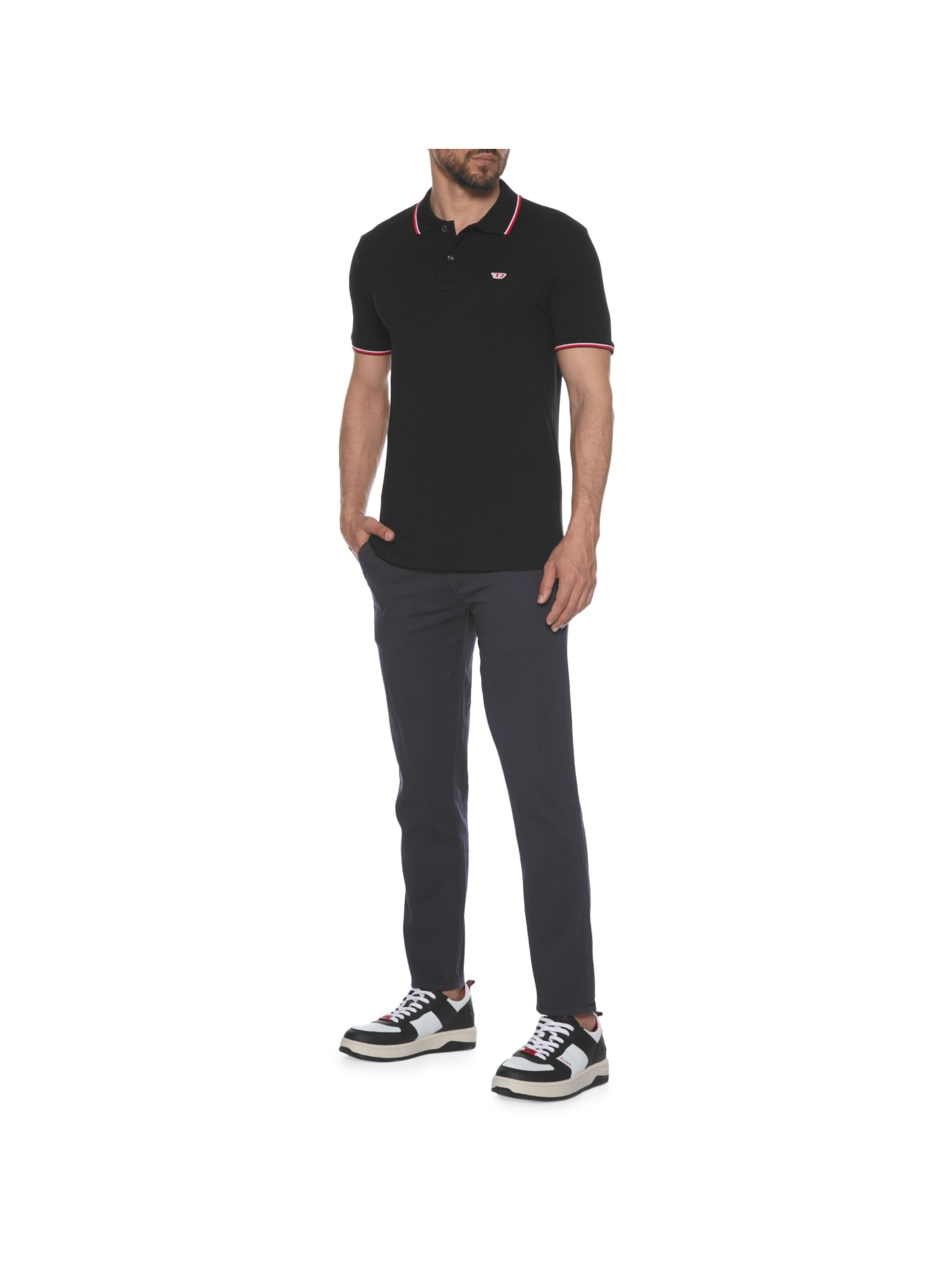 Polo Masculina T-smith-d Preto Diesel