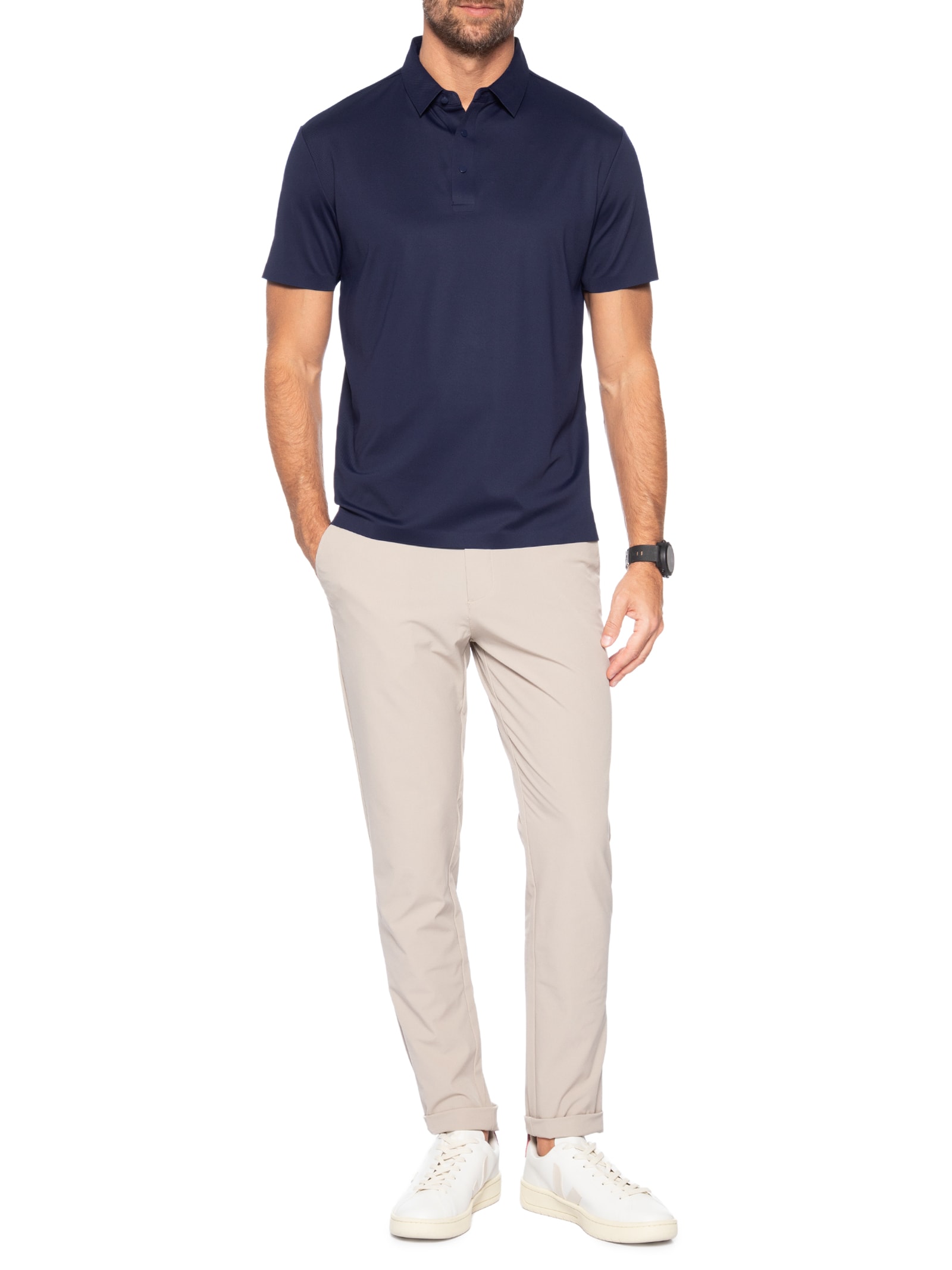 Polo Masculina Tech Corte A Laser Azul '2 Essential