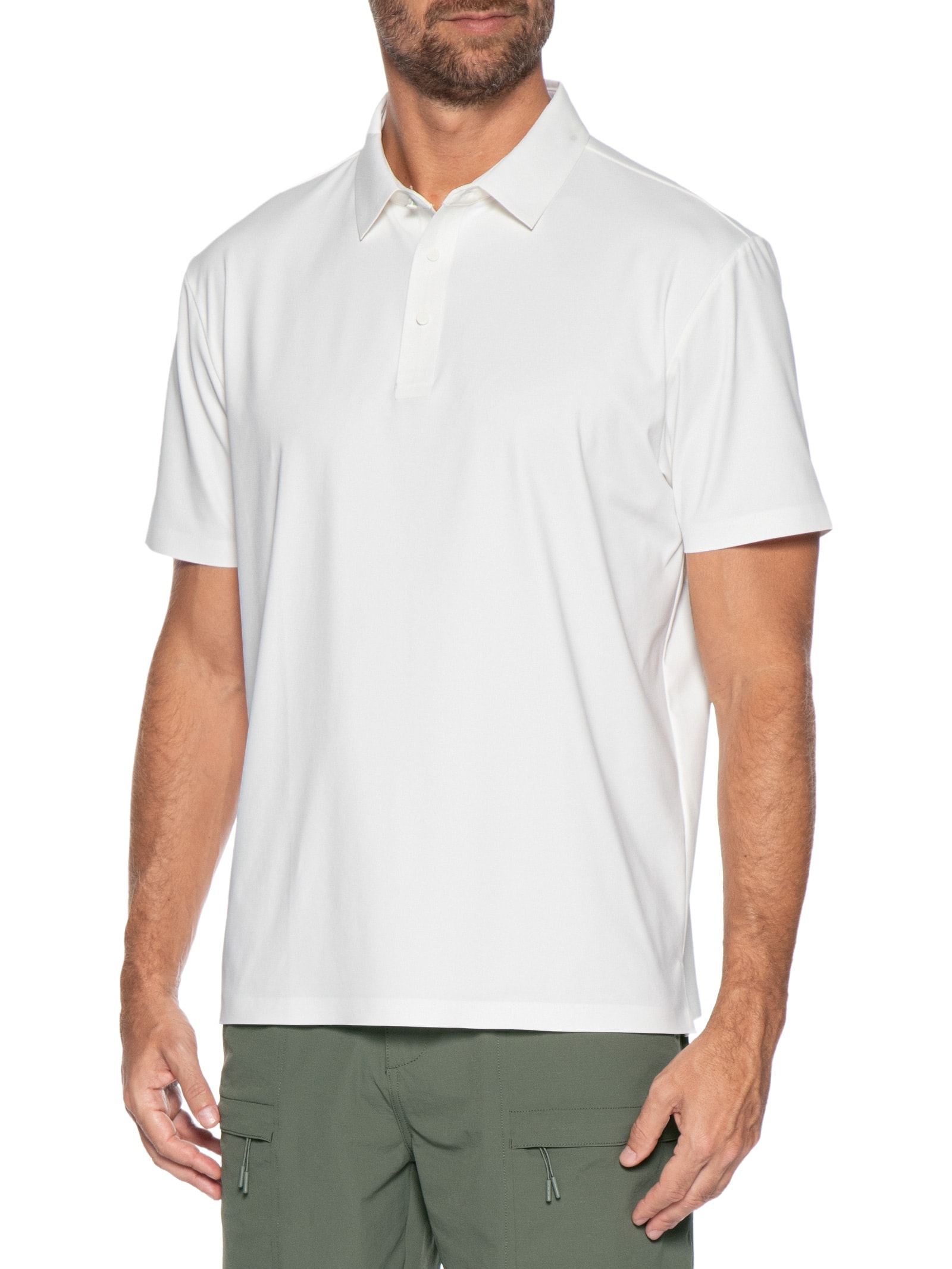 Polo Masculina Tech Corte A Laser Branco '2 Essential