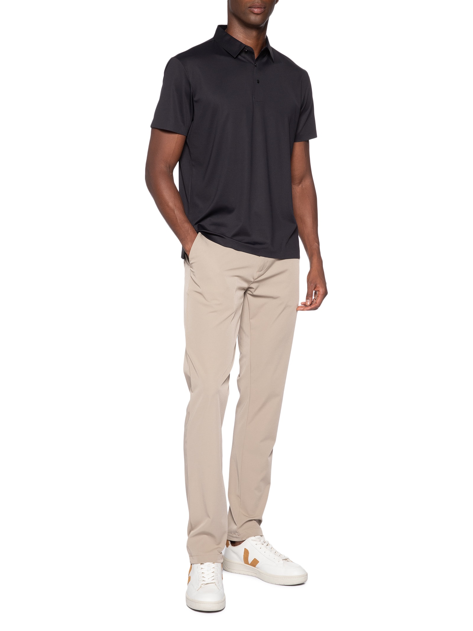 Polo Masculina Tech Corte A Laser Preto '2 Essential