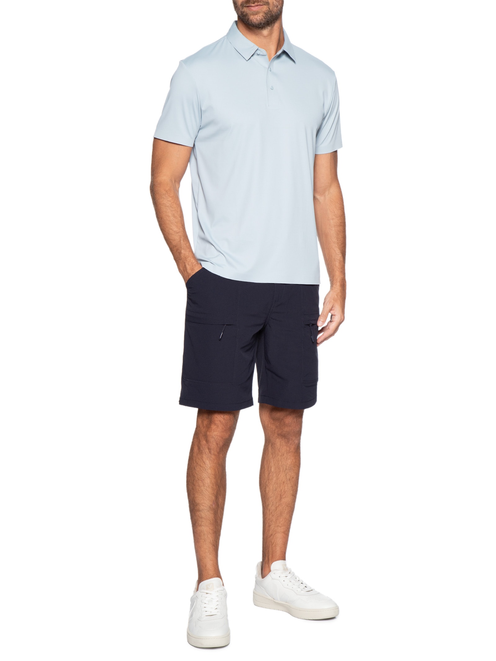 Polo Masculina Tehc Corte A Laser Azul '2 Essential