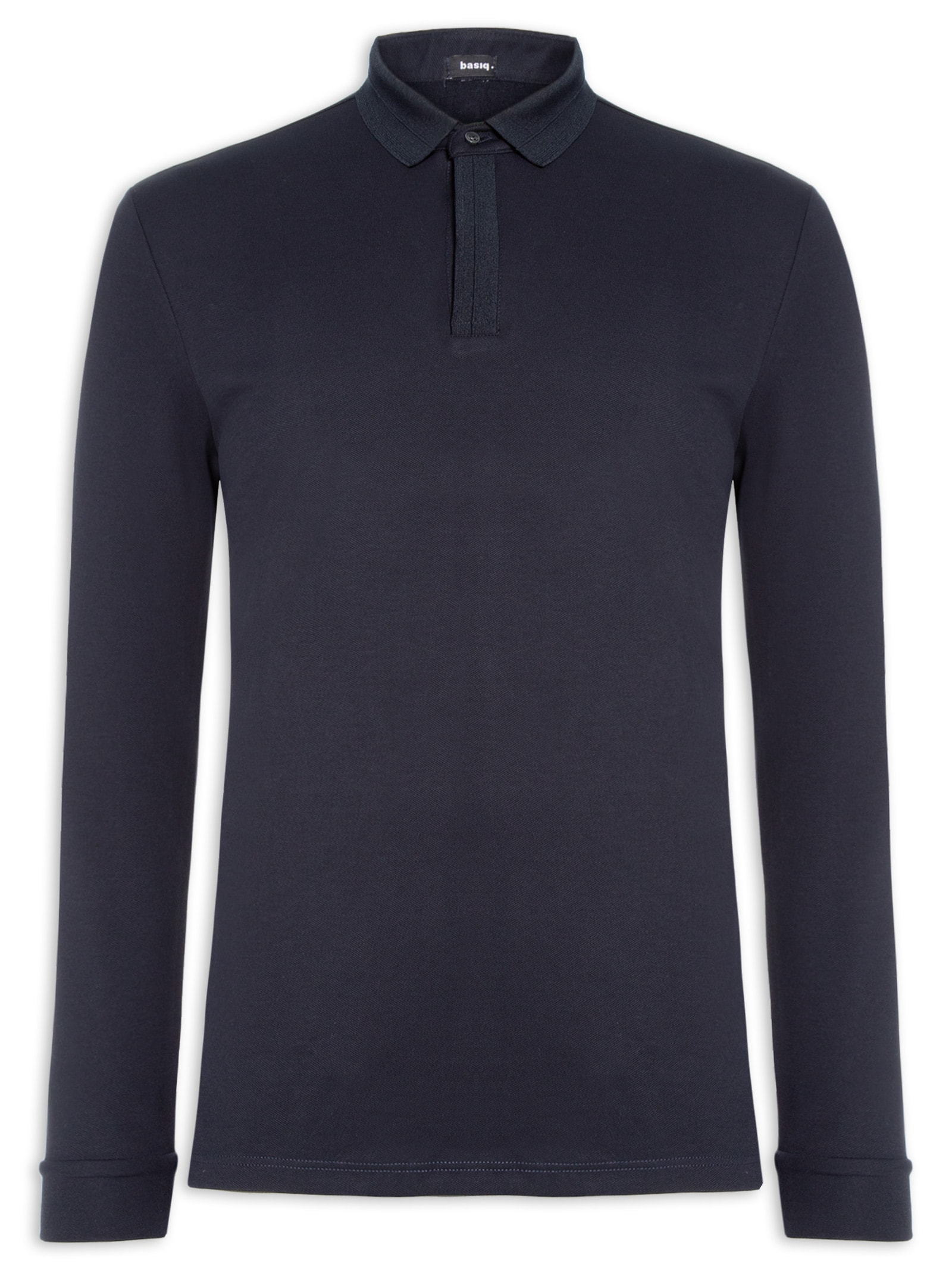 Polo Masculina Térmica Manga Longa Azul Basiq Men