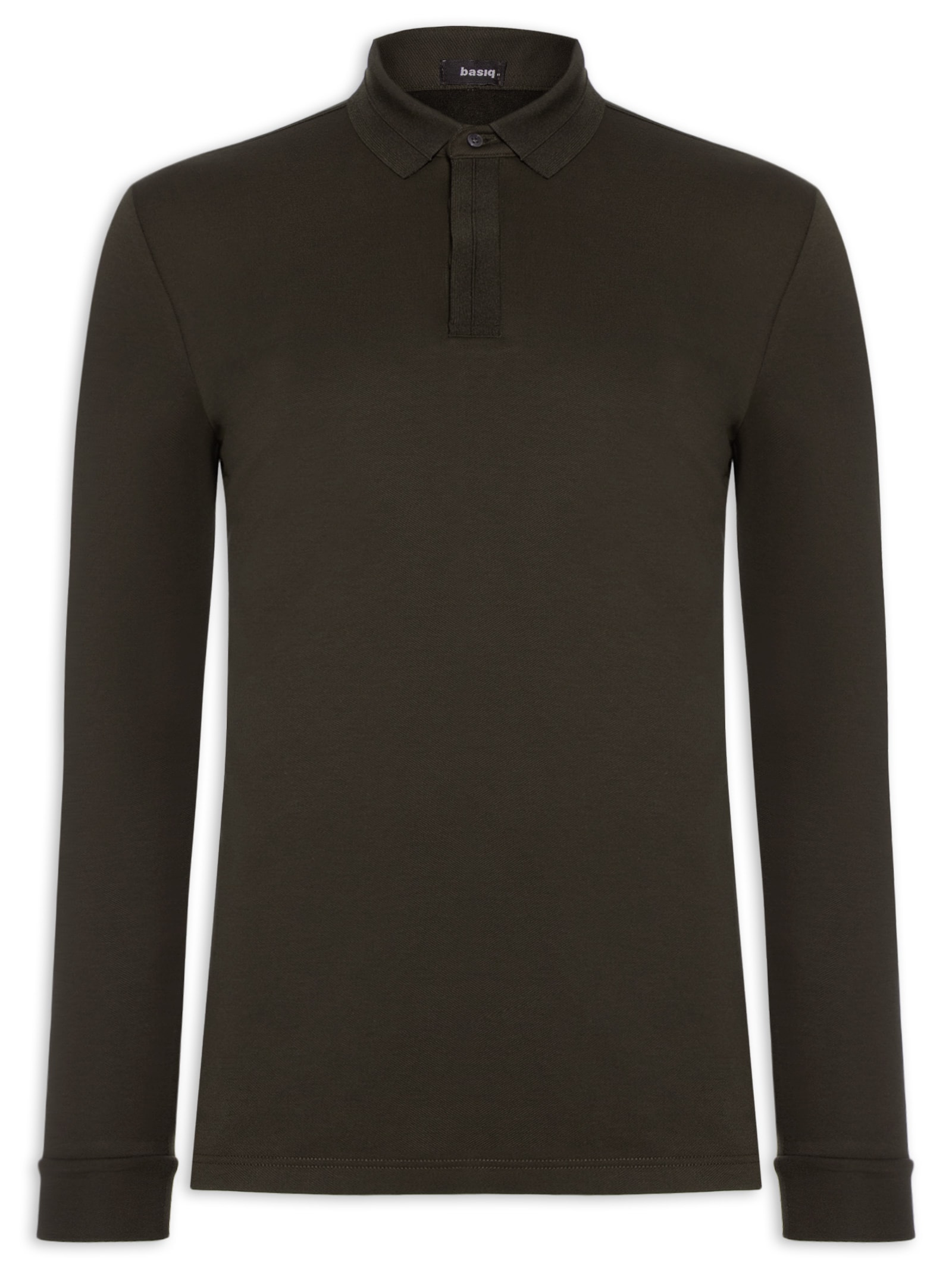 Polo Masculina Térmica Manga Longa Marrom Basiq Men